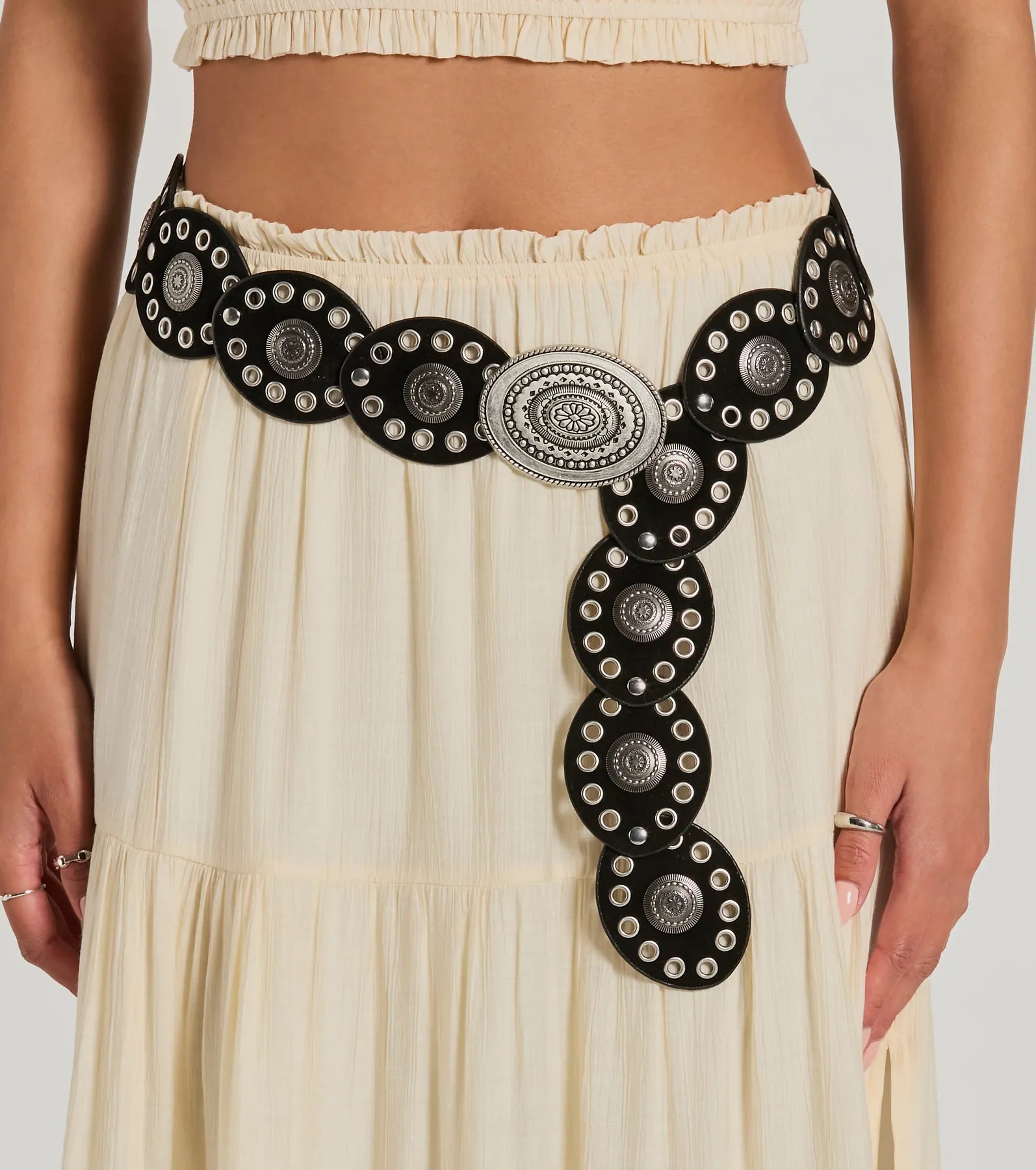 Premium Oval Medallion Concho Belt - Ultimate Style Statement