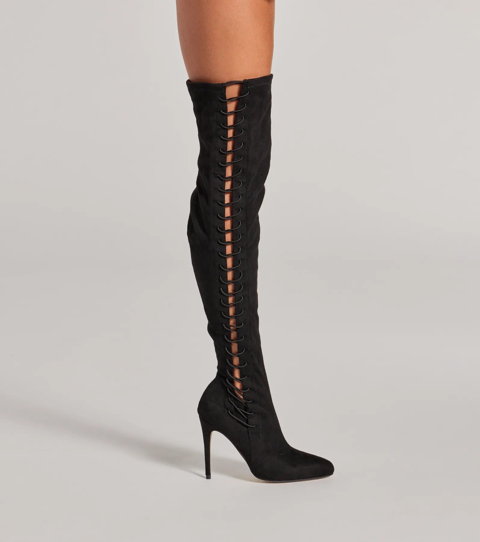 Ultimate Always On Point Lace-Up Thigh High Stiletto Boots
