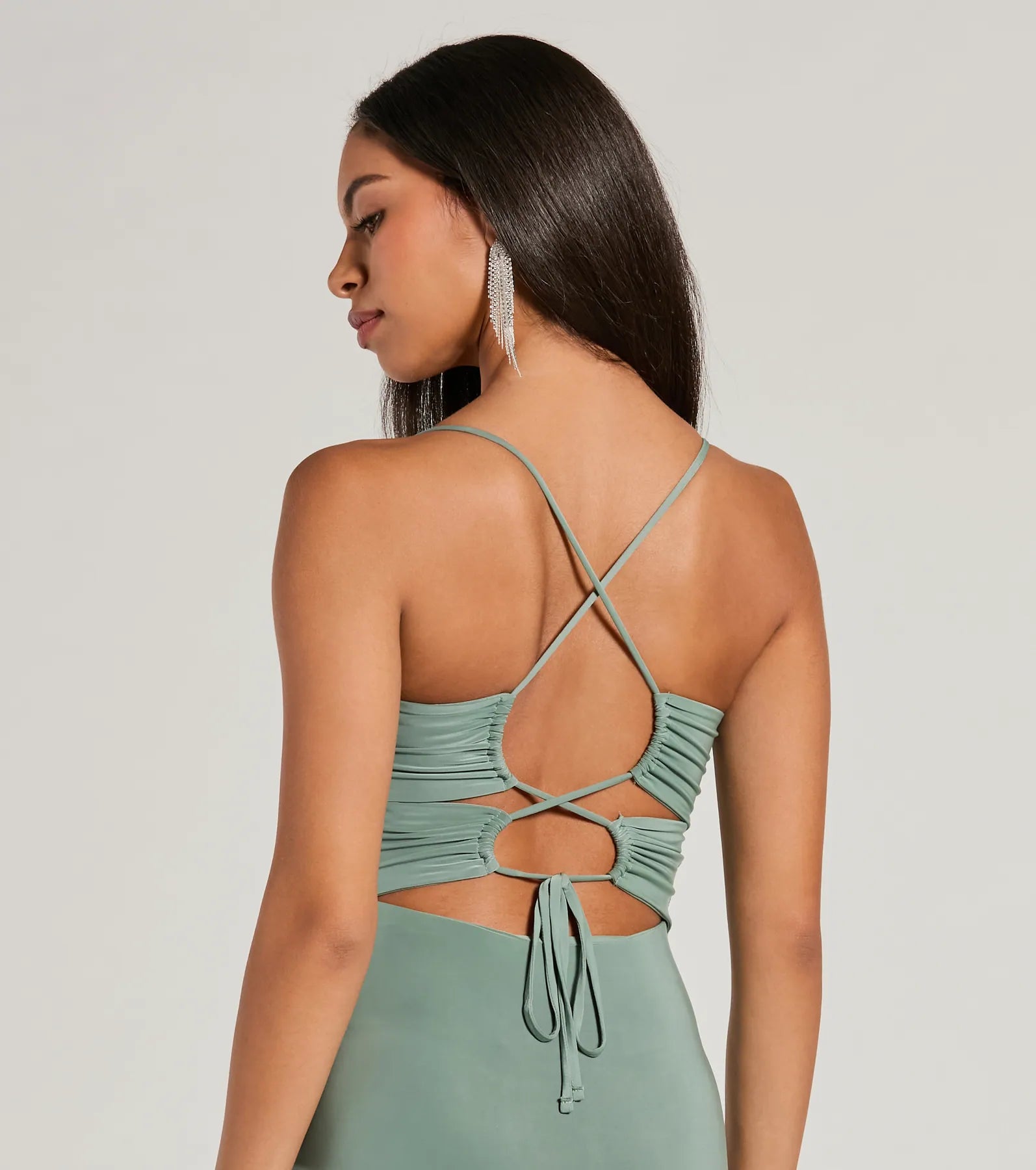 Candace Premium Lace-Up Mermaid Evening Gown