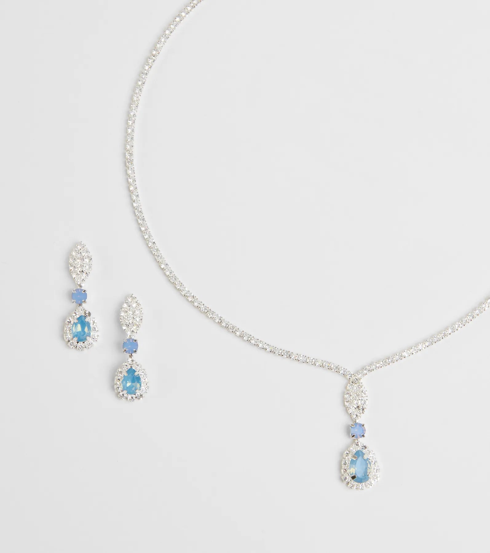 Premium Princess Rhinestone Jewelry Set - Necklace & Earrings