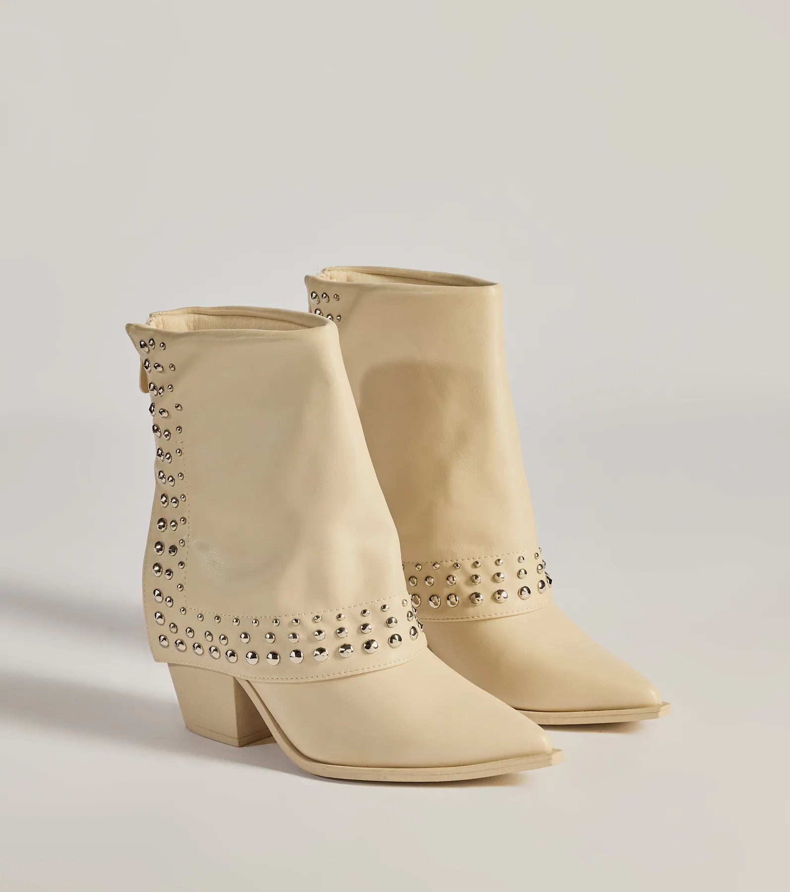 Ultimate Chic Studded Faux Leather Booties