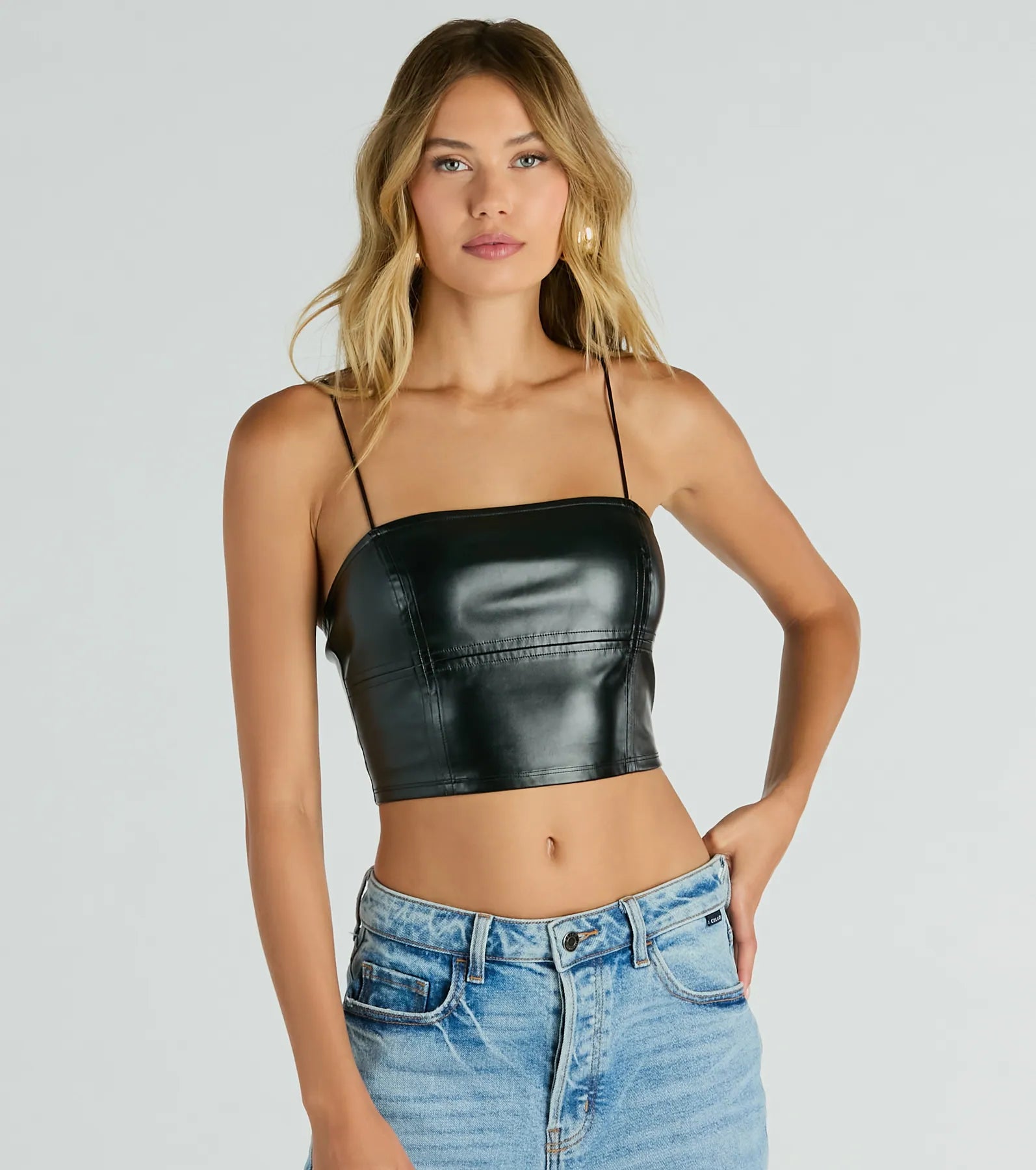 Ultimate Faux Leather Crop Top – Bold & Edgy Style