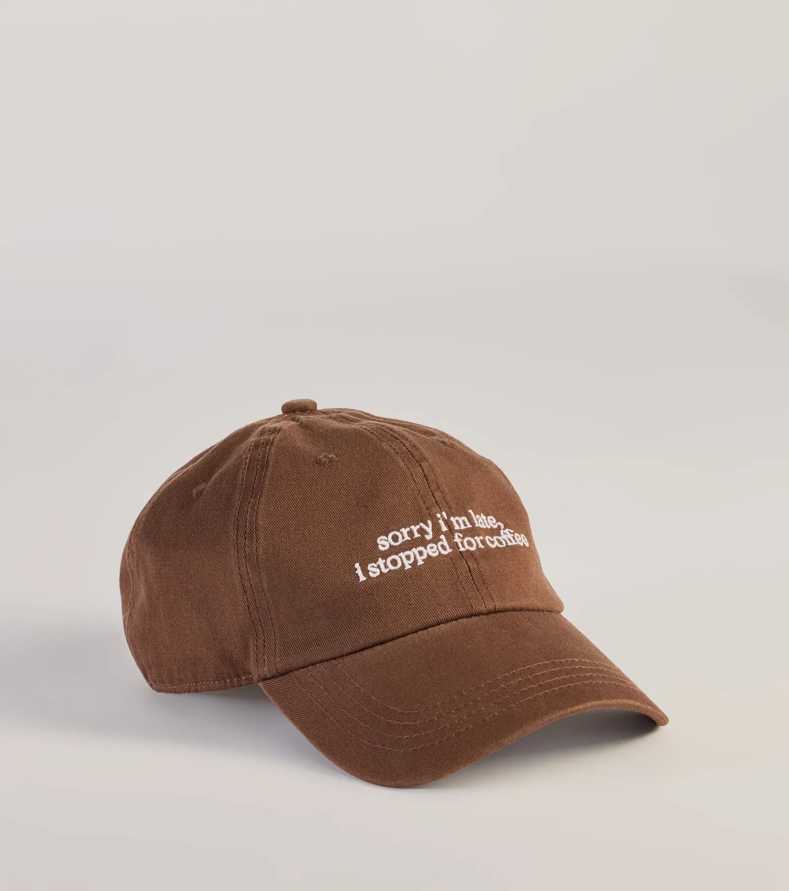 Premium 'Sorry I'm Late, I Stopped For Coffee' Baseball Cap - Upgrade Your Style