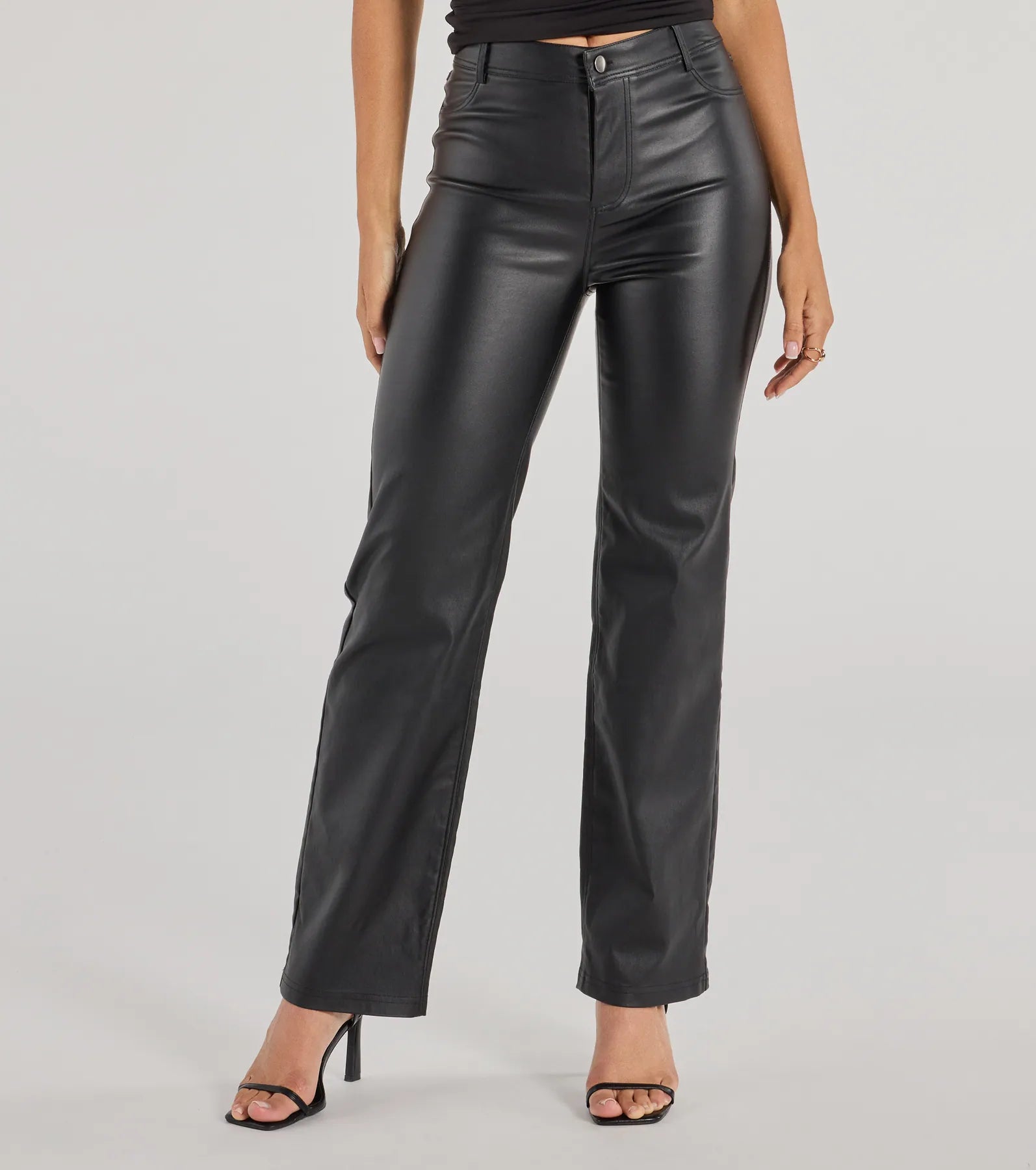 Ultimate Faux Leather Straight Leg Pants - Effortless Style Upgrade