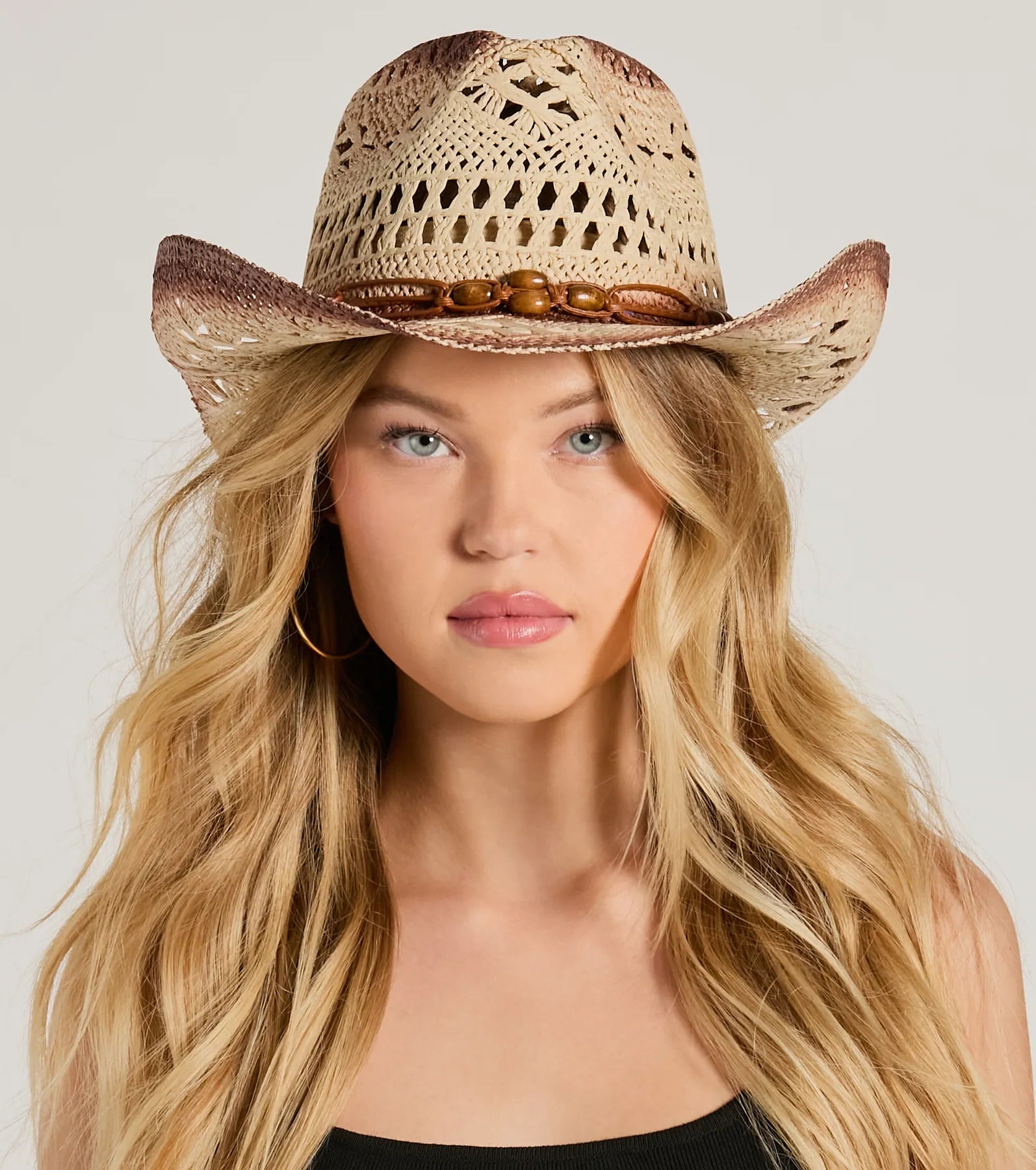 Premium Boho Chic Beaded Straw Cowboy Hat