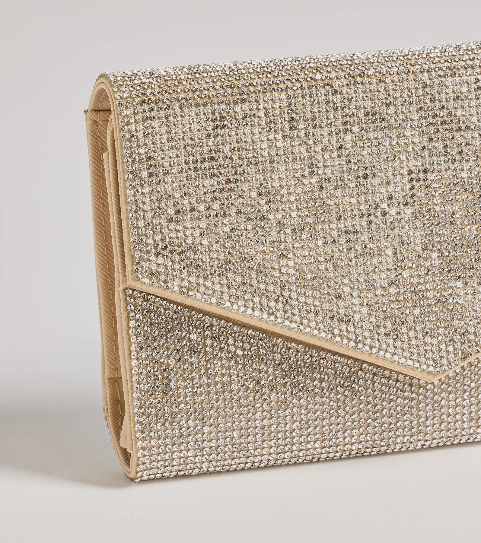 Premium Sparkle Rhinestone Envelope Clutch with Detachable Strap