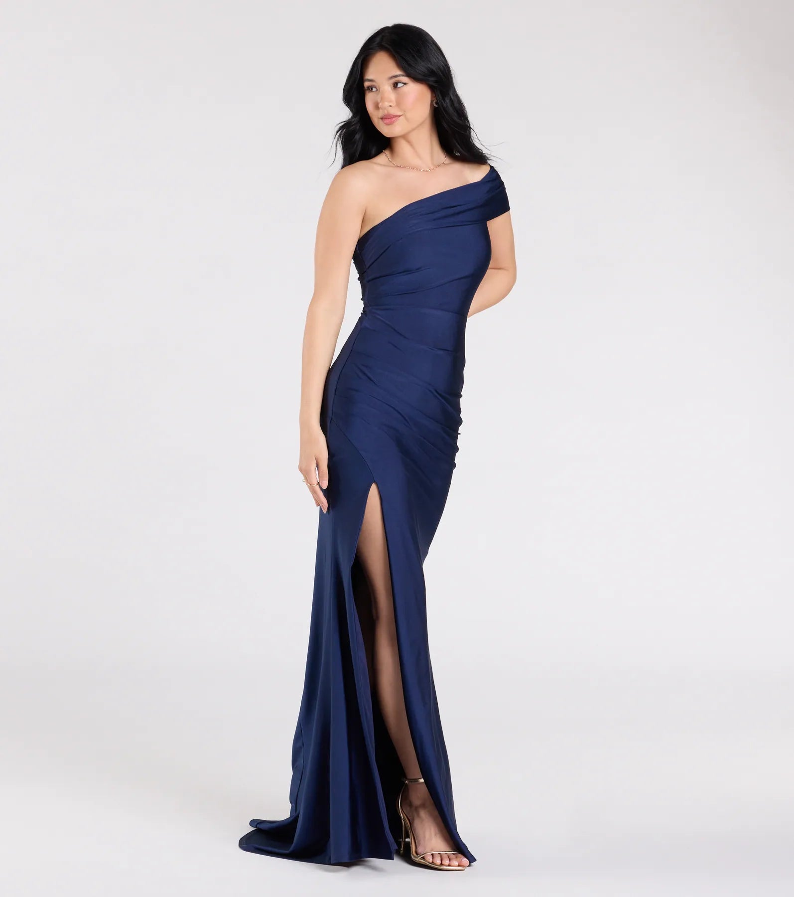 Premium Mona Off-Shoulder Mermaid Gown with High Slit