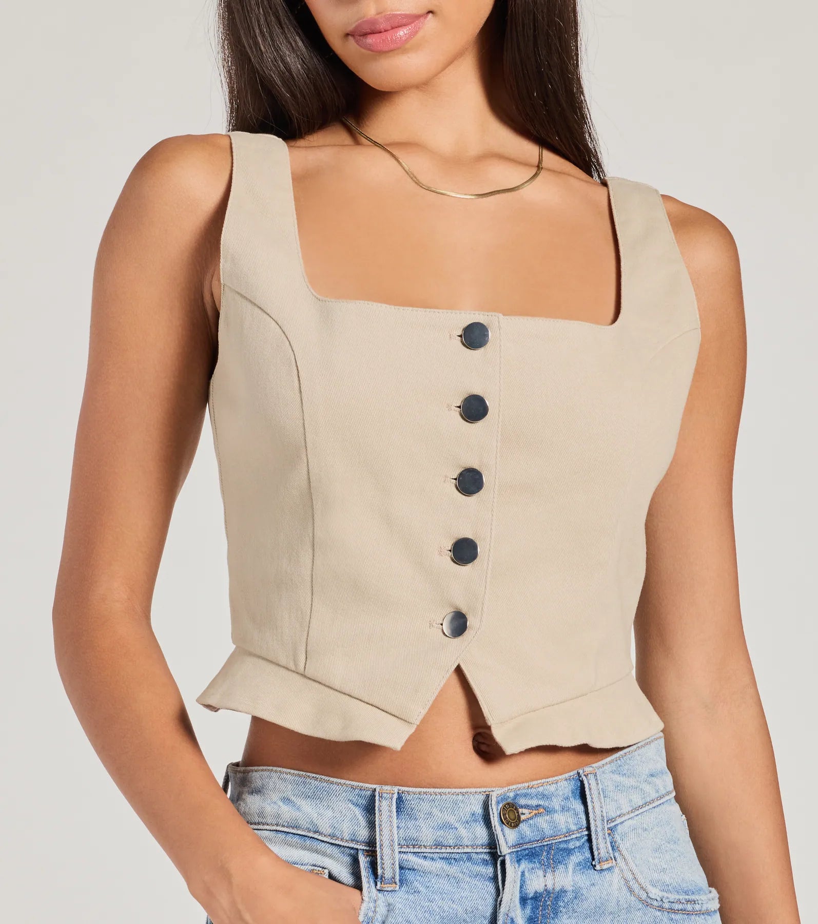 Premium Effortless Style Lace-Up Crop Vest