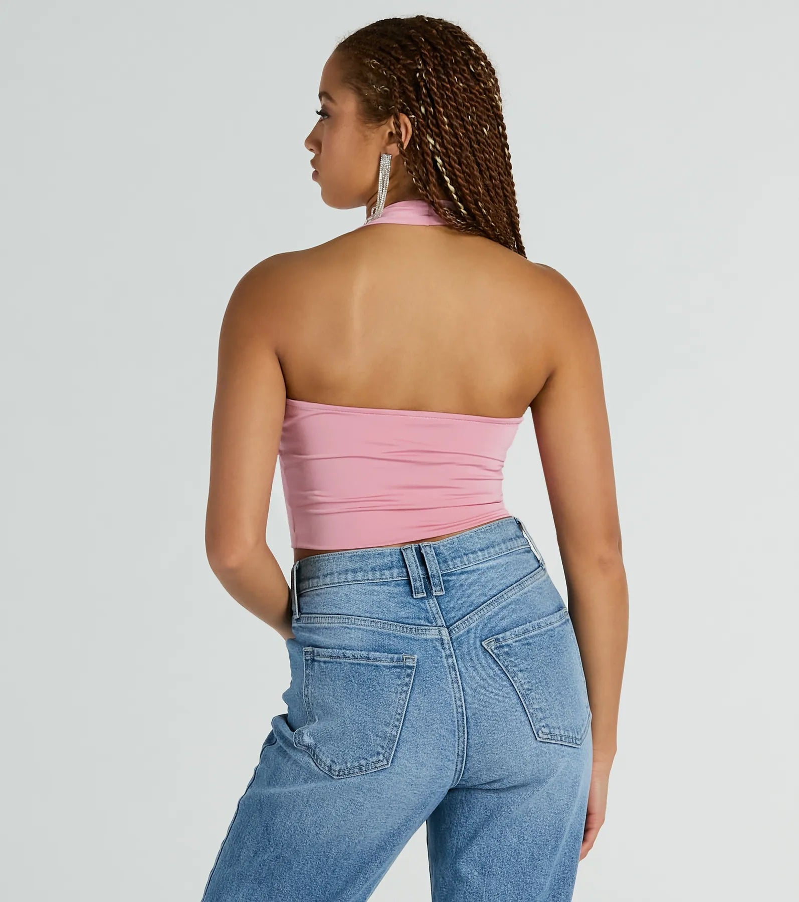 Ultimate Statement Sleeveless Halter Crop Top