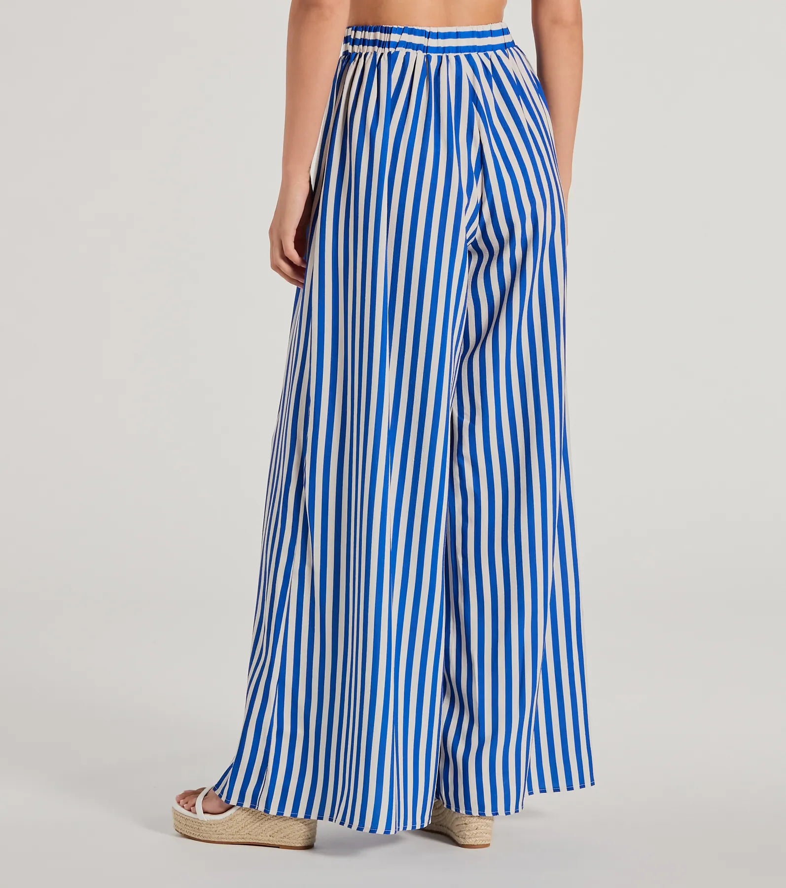 Ultimate Festive Striped Palazzo Pants - High-Rise Flowy Style