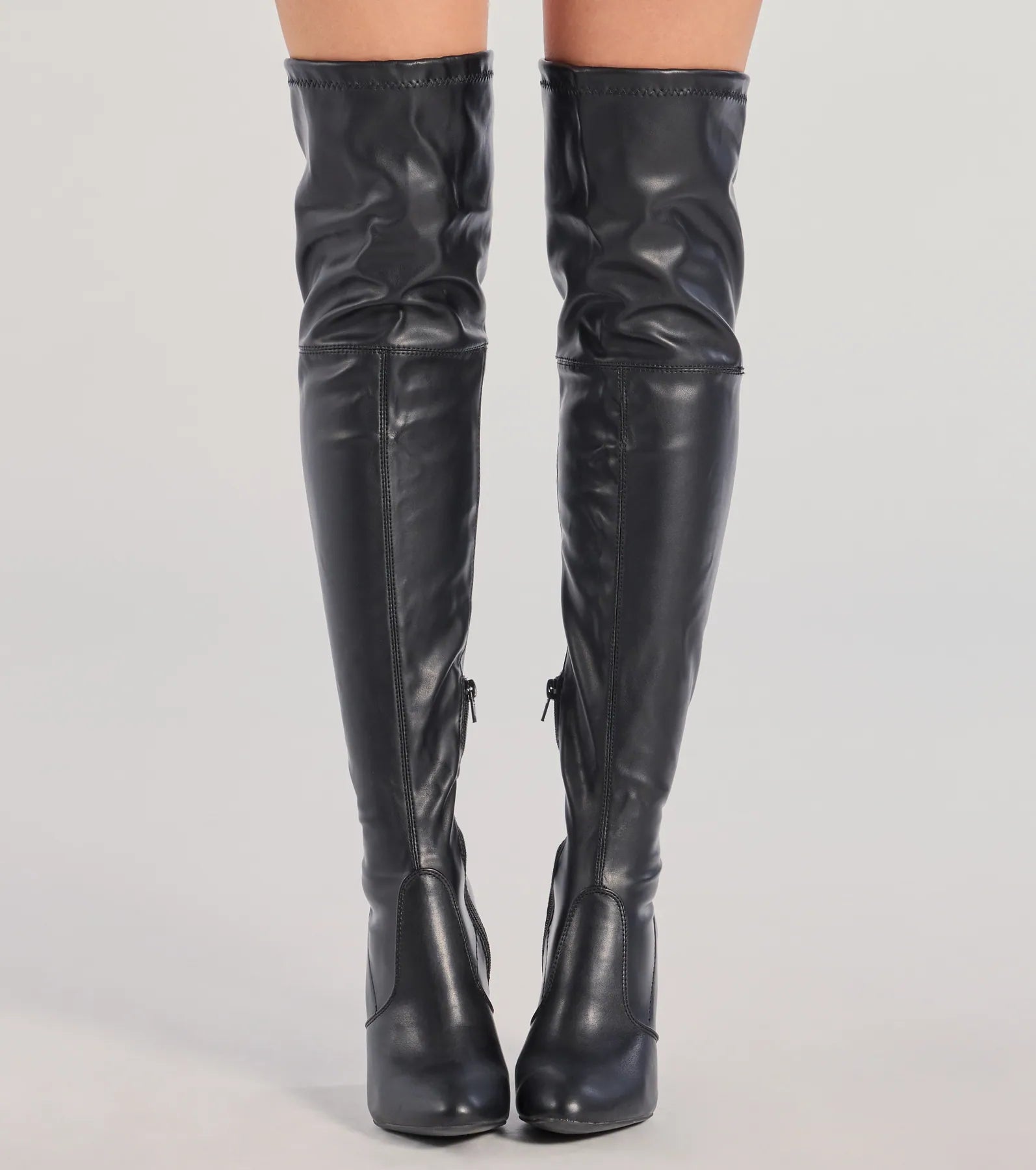 Ultimate Chic Slay Over-The-Knee Boots - Block Heel Elegance