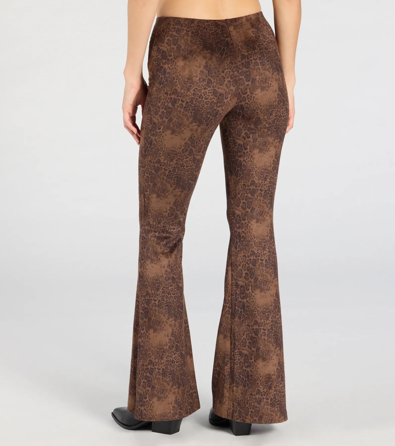 Ultimate Sassy Leopard Faux Suede Flare Pants