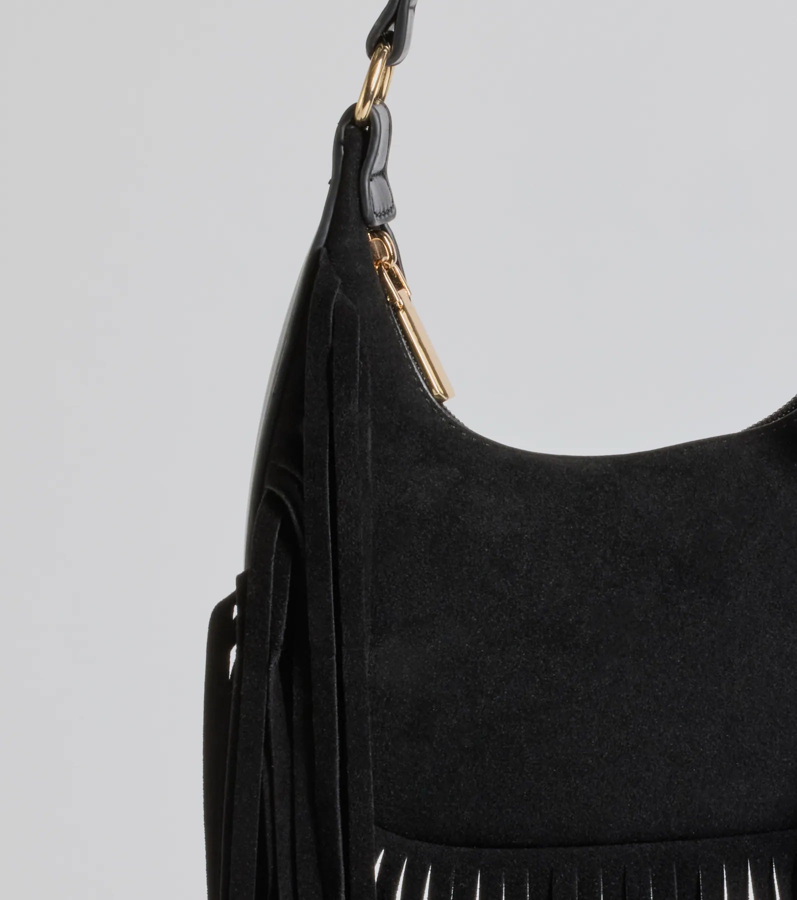 Ultimate Fringe Faux Suede & Leather Shoulder Bag