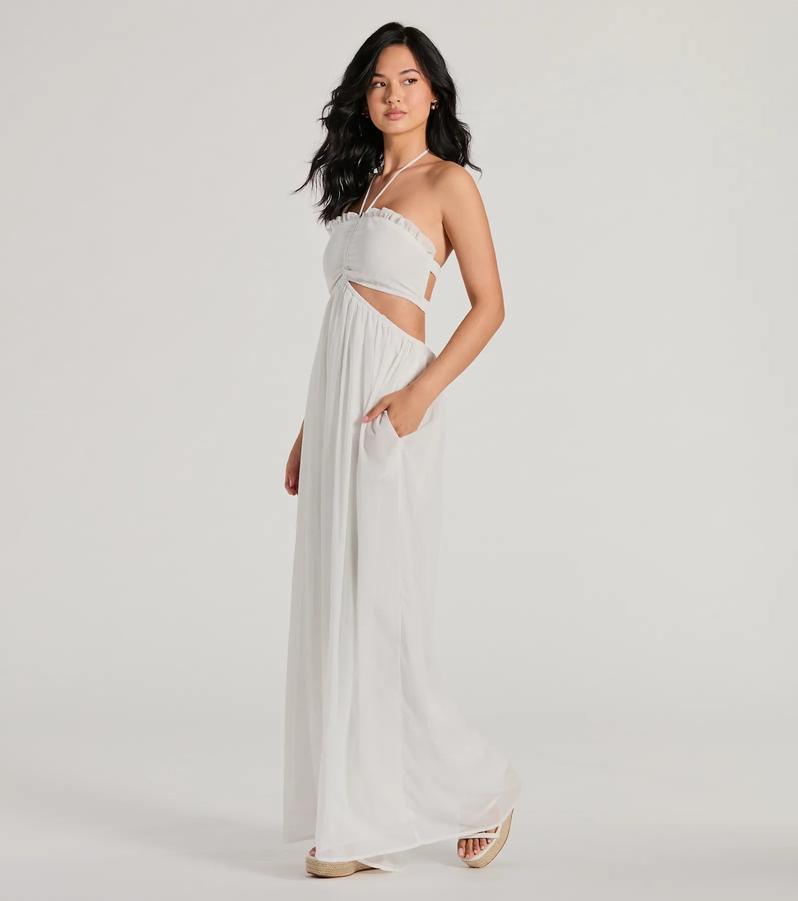 Premium Charm Halter Cutout Wide-Leg Jumpsuit - Ultimate Style Upgrade