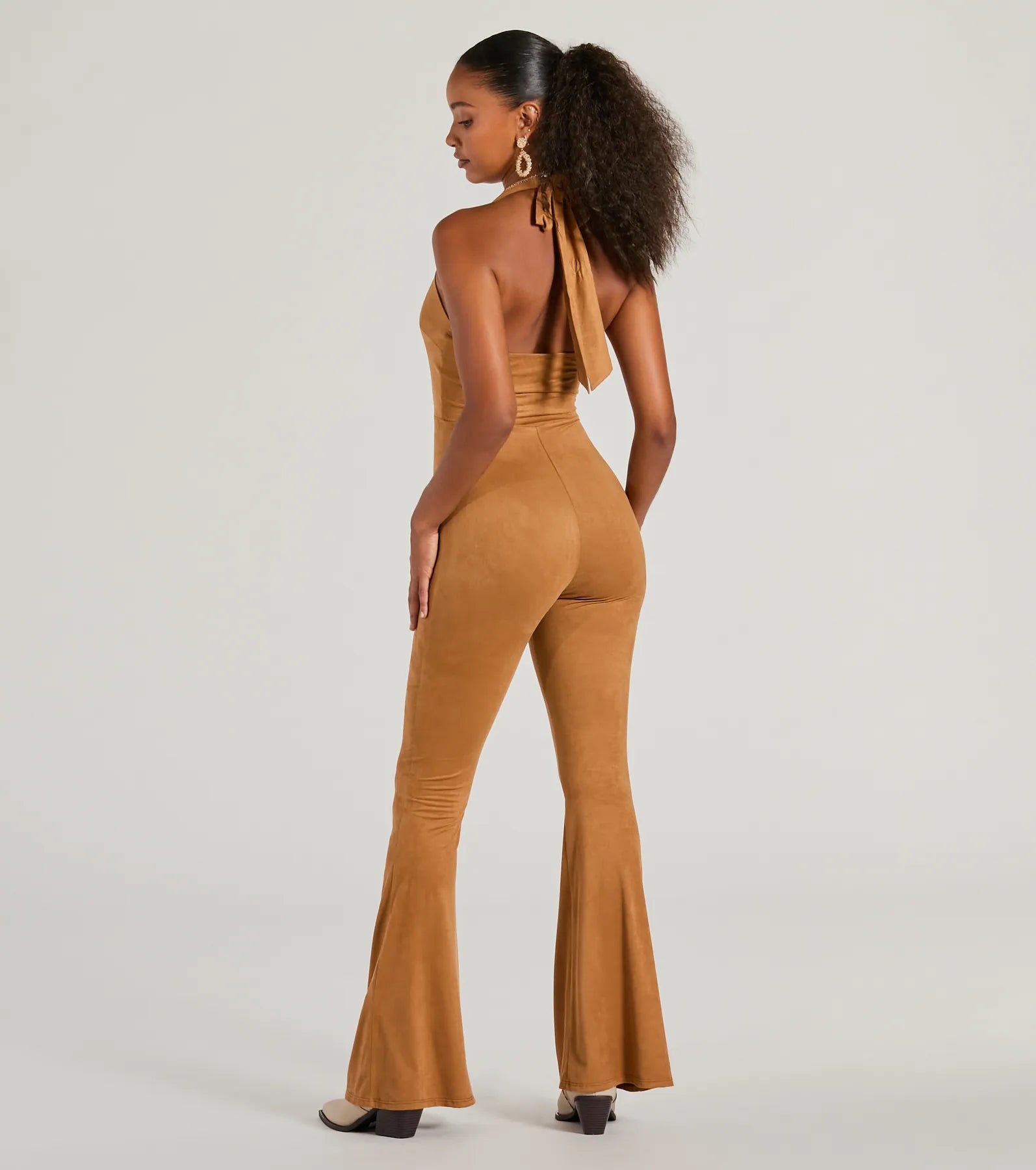 Ultimate Faux Suede Lace-Up Jumpsuit - Eyes On Me