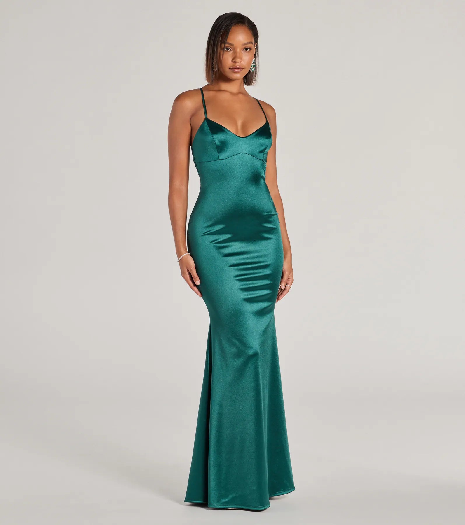 Ultimate Elegance Emmie Lace-Up Mermaid Satin Gown