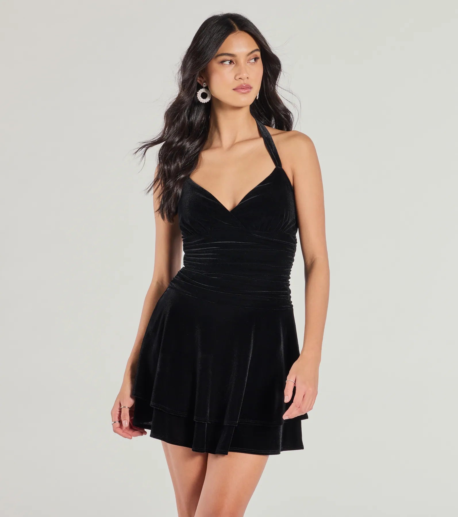 Premium Luxe Muse Velvet Skater Dress - Ultimate Party Wear