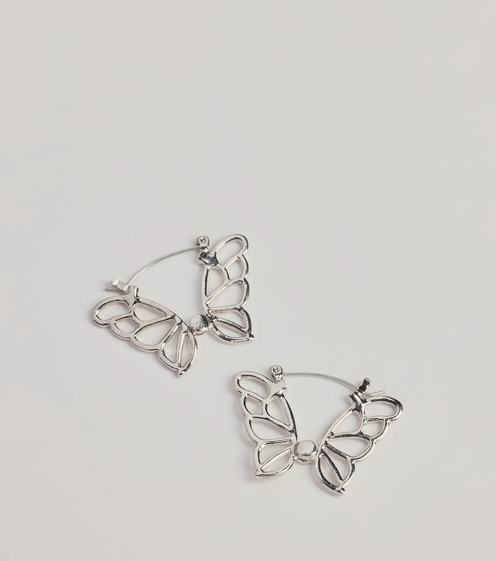 Premium Glam Aura Butterfly Outline Huggie Earrings