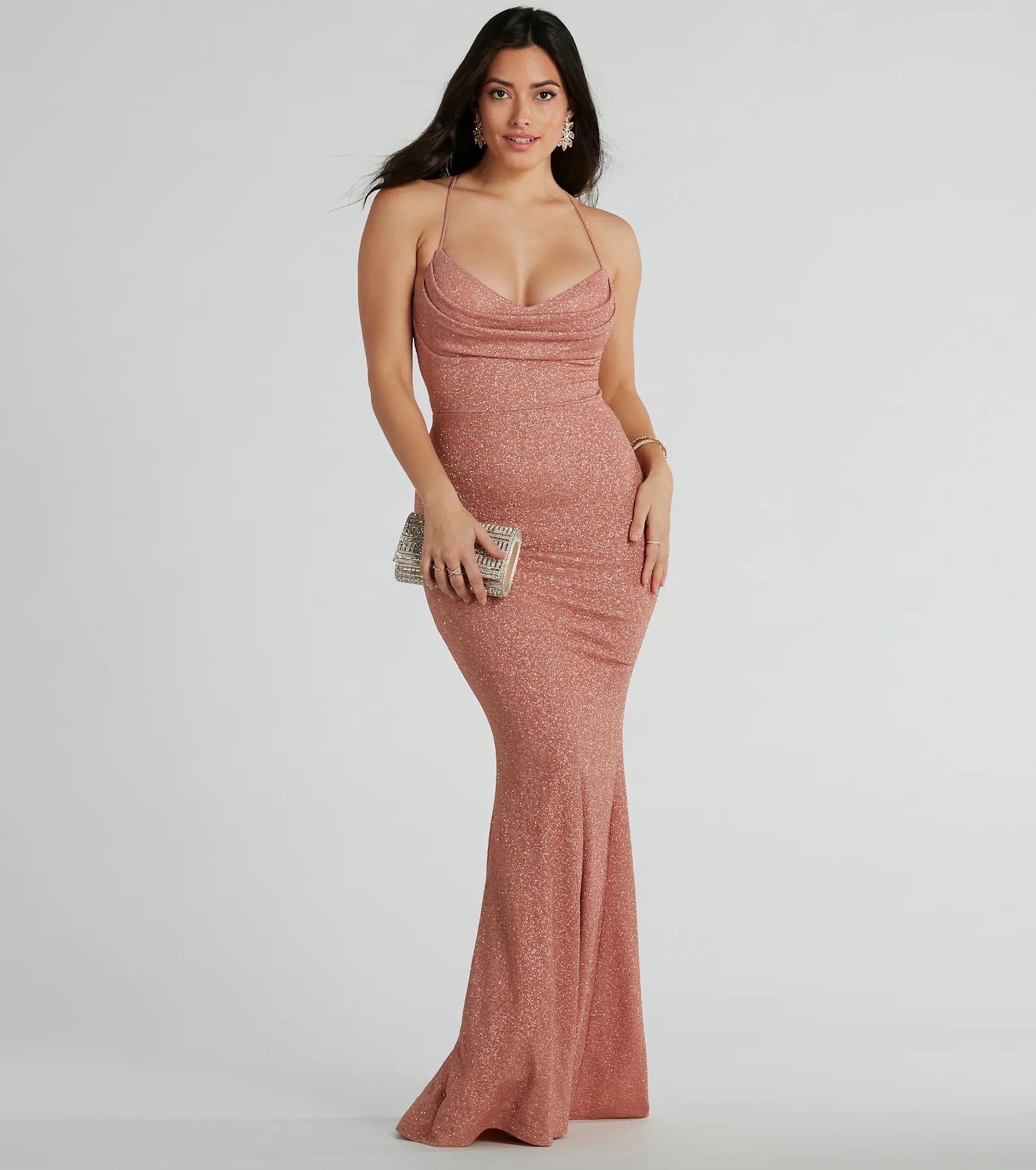 Ultimate Glitter Mermaid Dress with Lace-Up Back