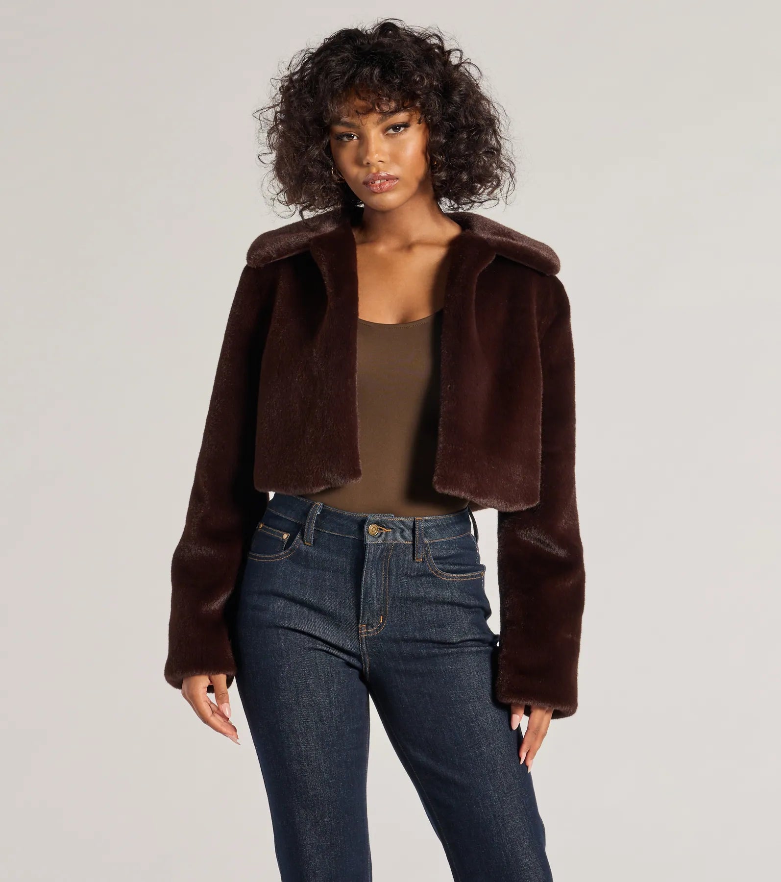 Premium Luxe Faux Fur Cropped Jacket - Ultimate Style Upgrade