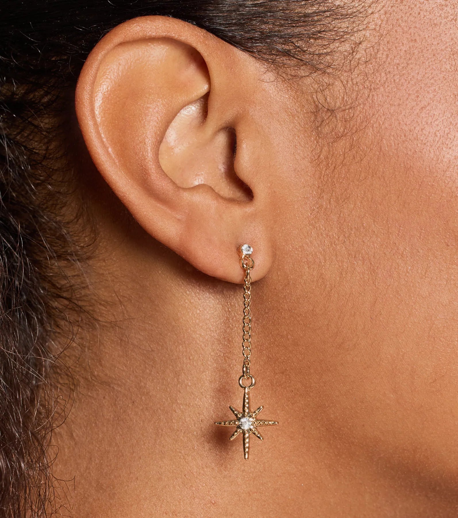 Premium Celestial Cutie Rhinestone Star Drop Earrings
