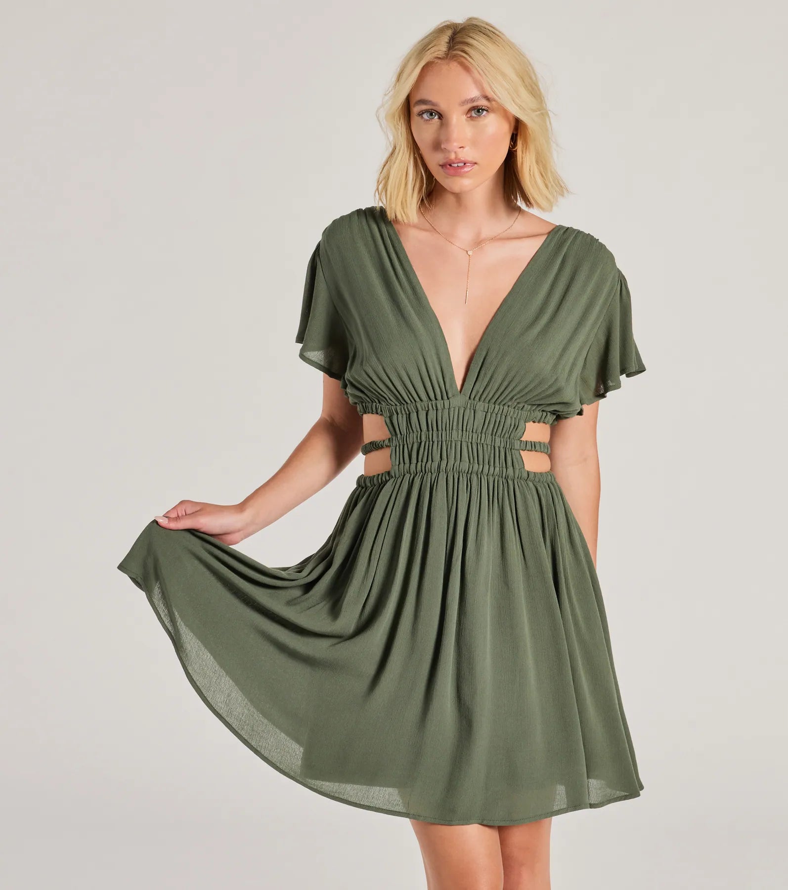 Ultimate Allure V-Neck Cutout Skater Dress