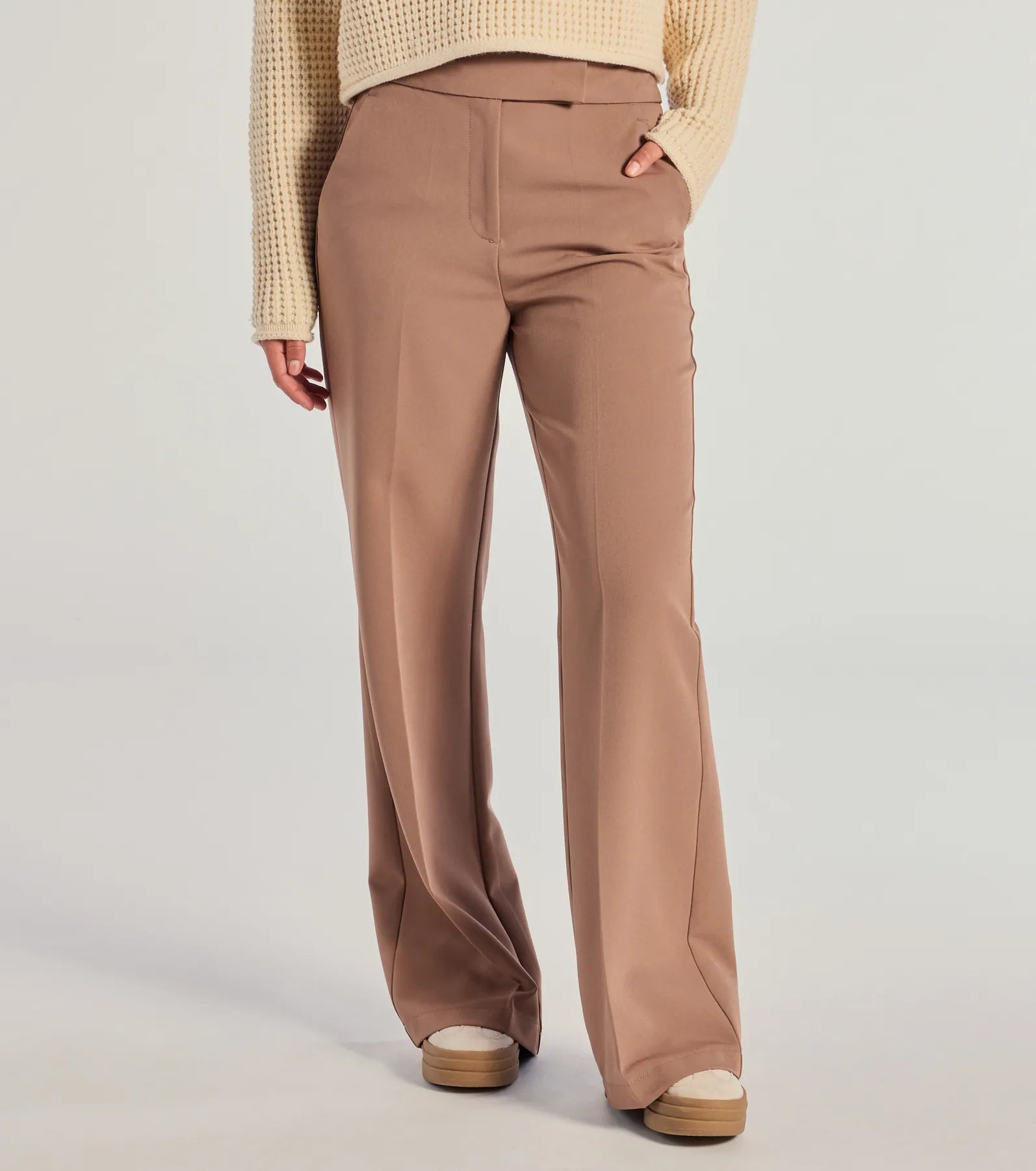 Premium Wide-Leg Woven Trouser Pants