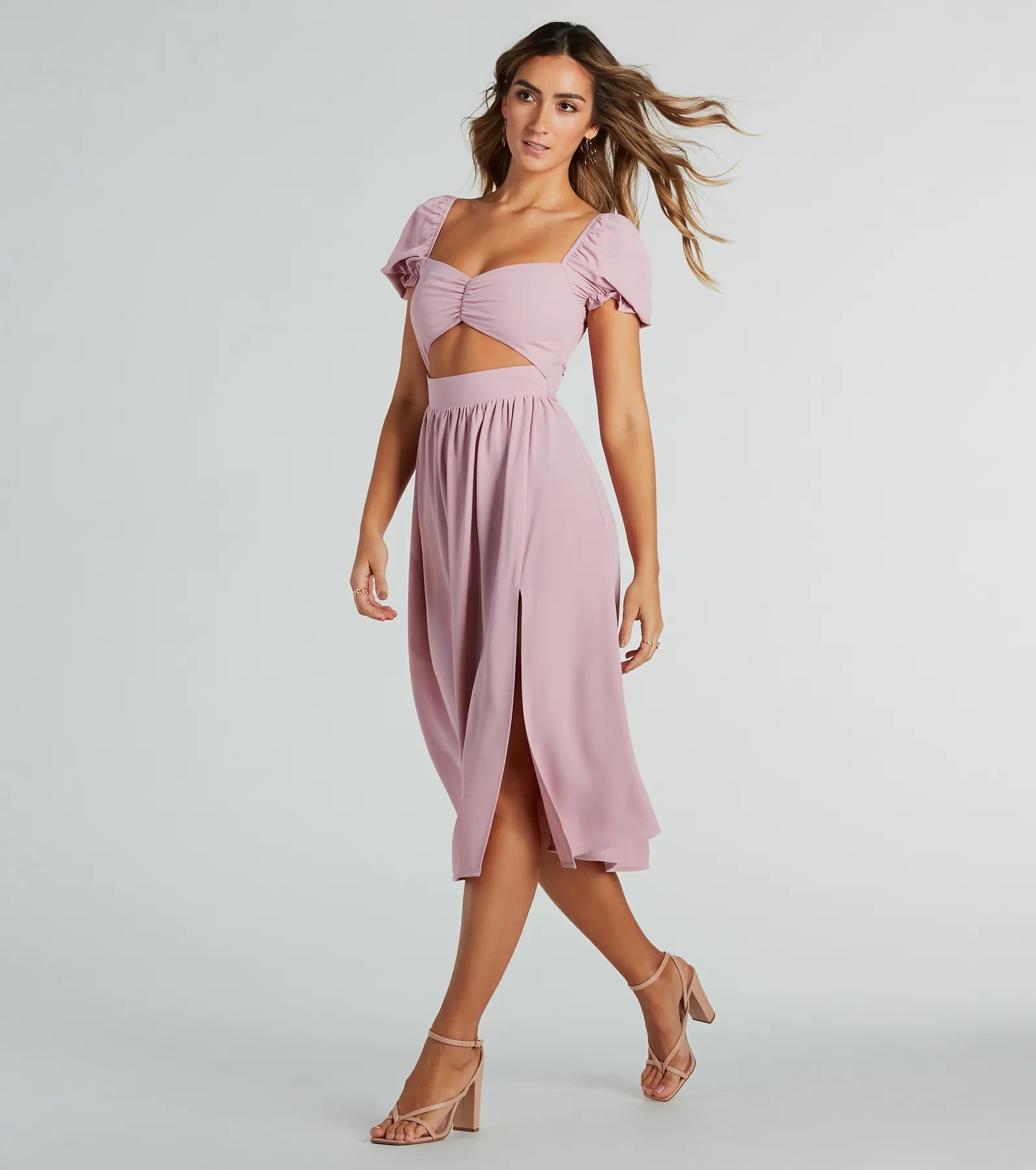 Ultimate Chiffon Sweetheart Midi Dress - Adorable & Elegant