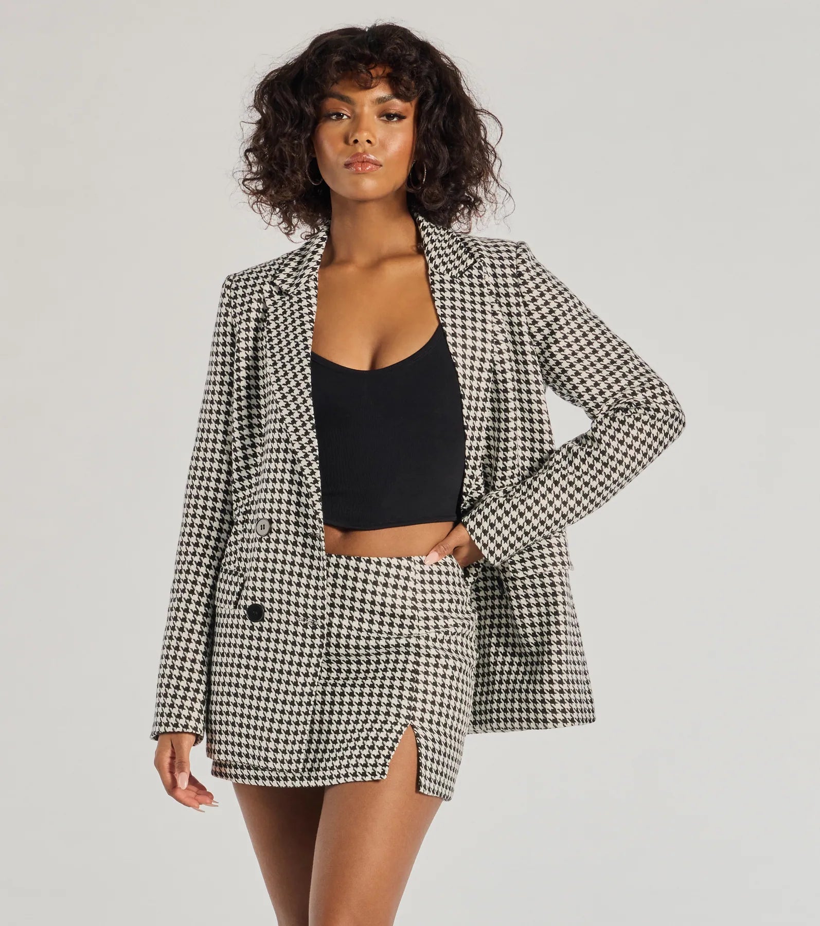 Premium Icon Era Houndstooth Woven Mini Skirt - Ultimate Style Upgrade