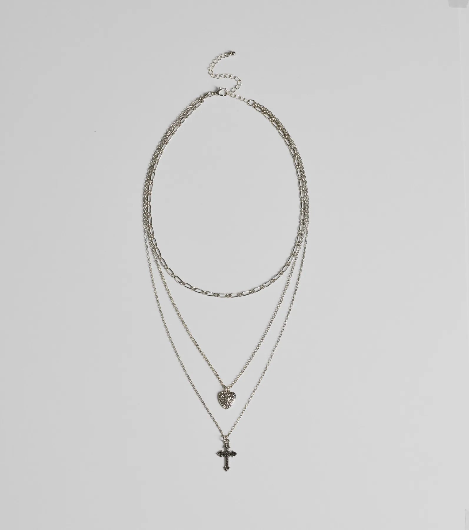 Premium Cross My Heart Layered Necklace - Ultimate Style Statement