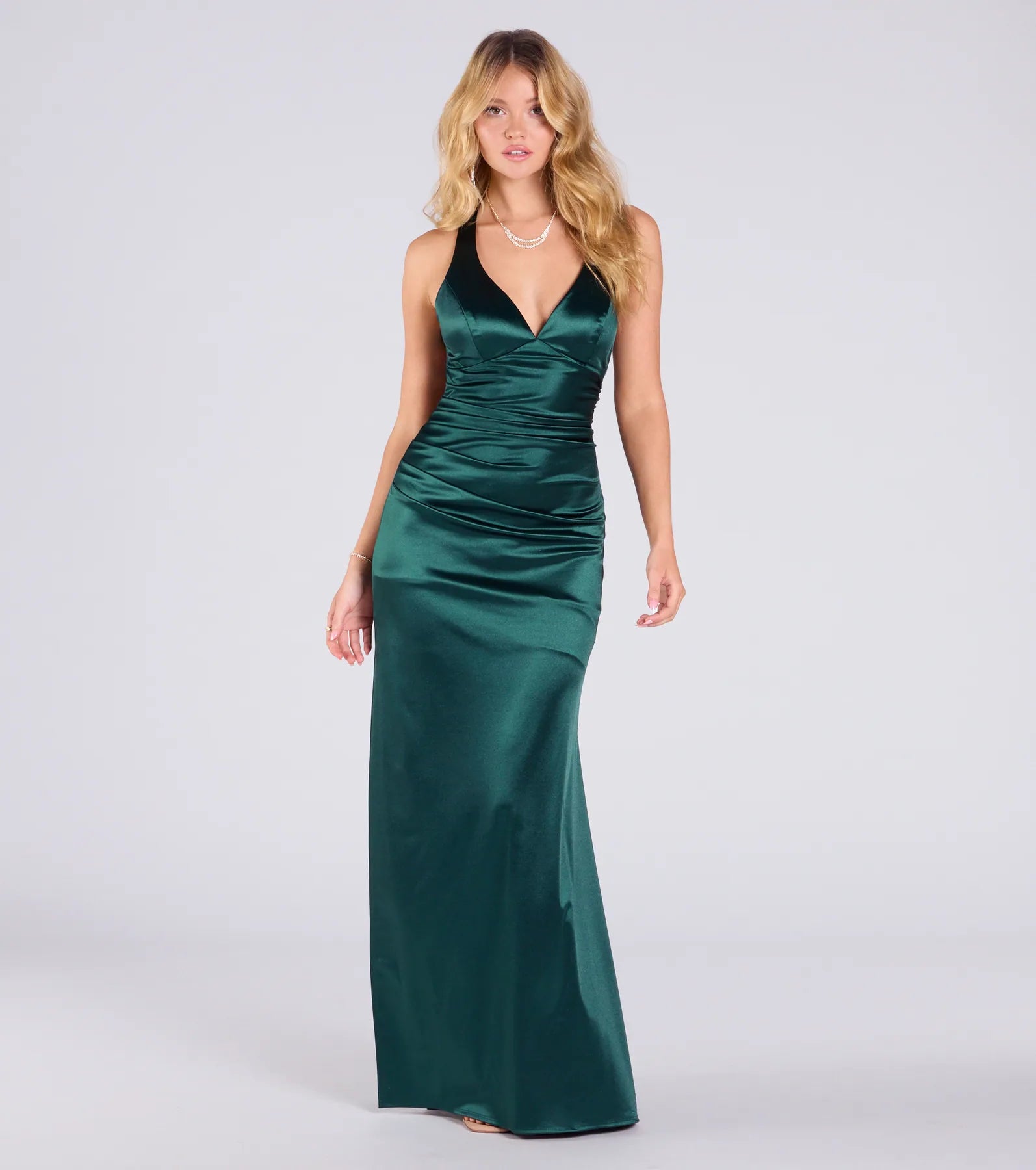Premium Jamie Lace-Up Satin Gown for Special Occasions