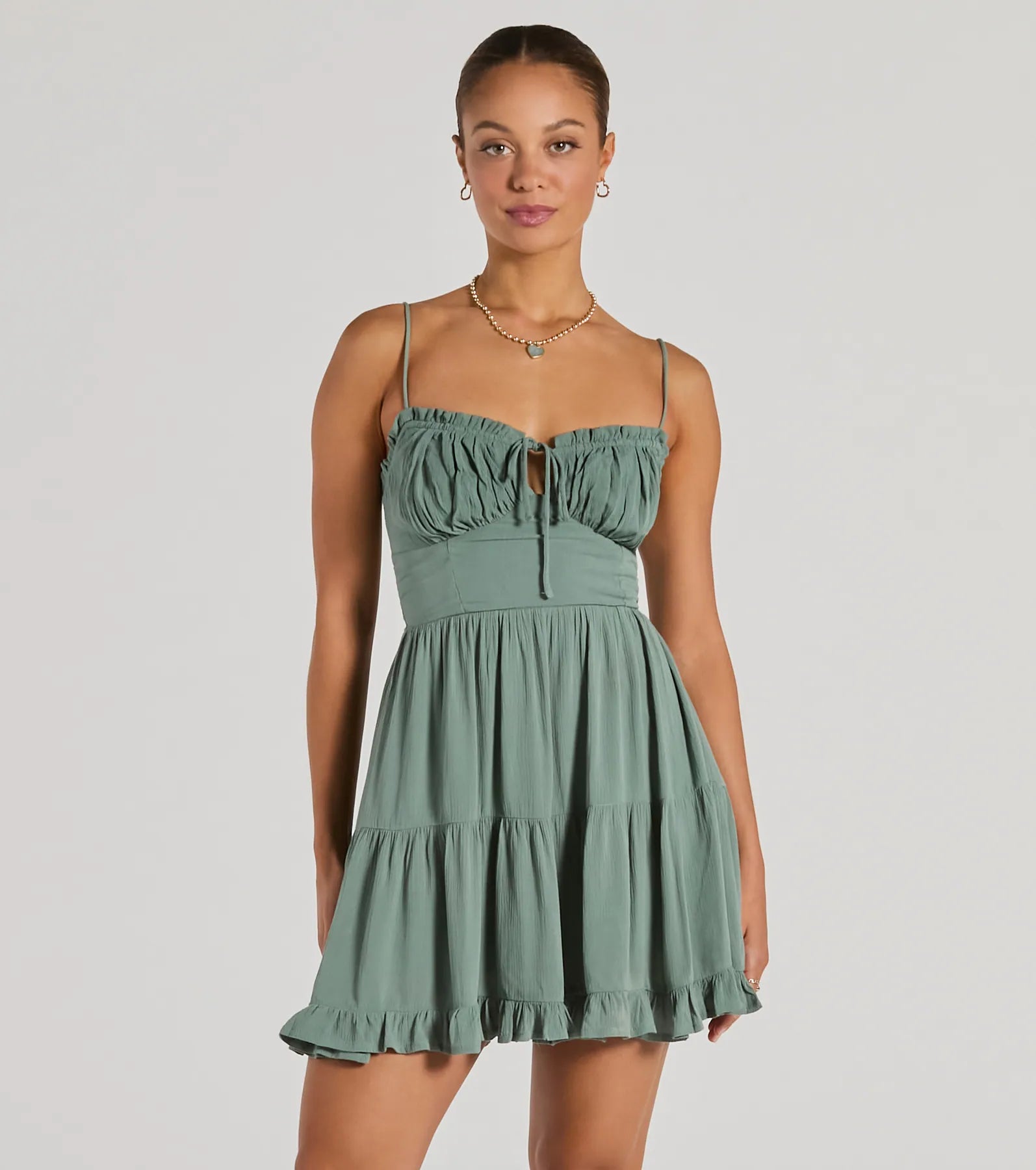 Ultimate Sweetheart Ruffled Skater Dress - Flirty & Feminine