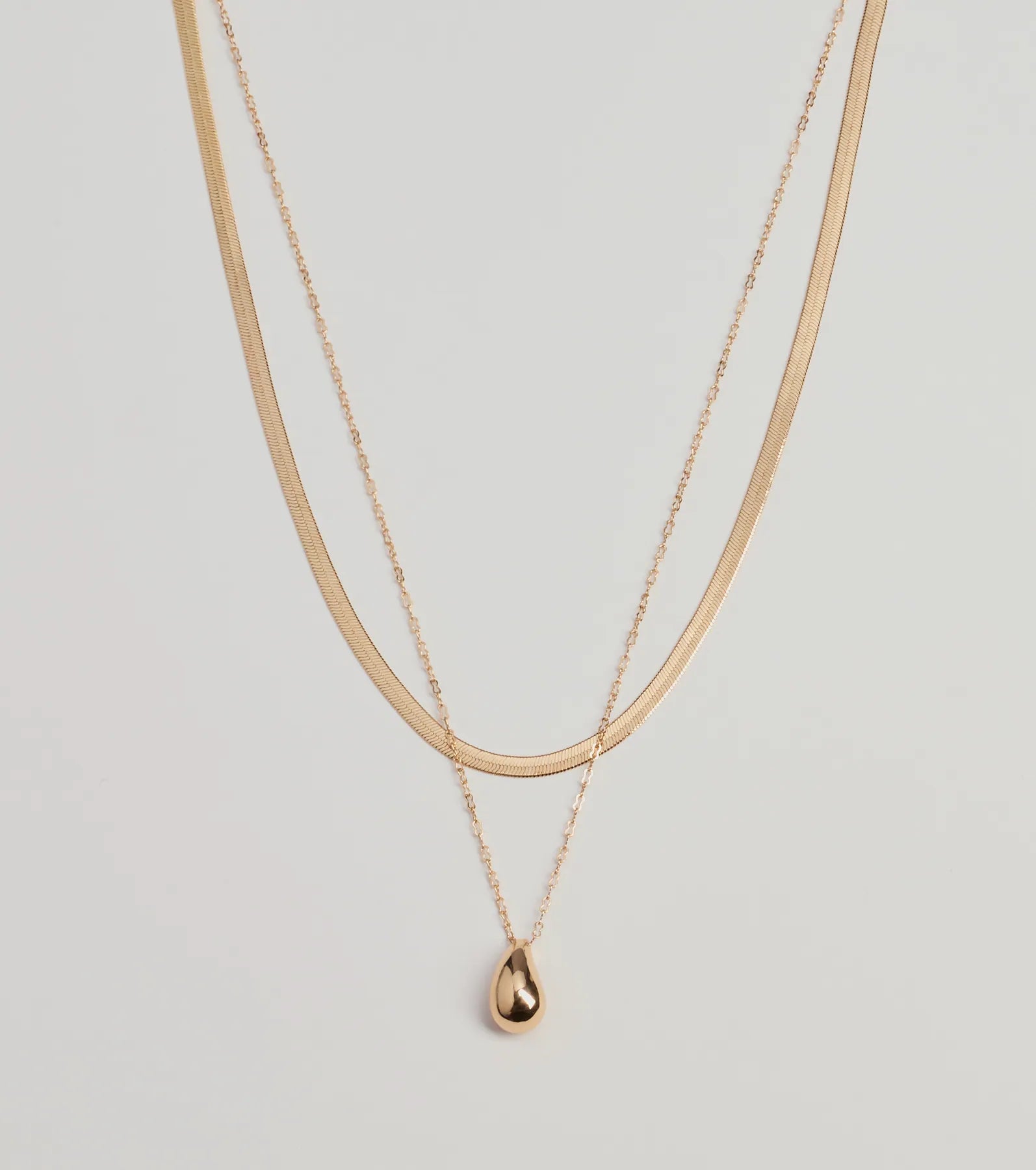 Premium Luxe Layered Teardrop Charm Necklace