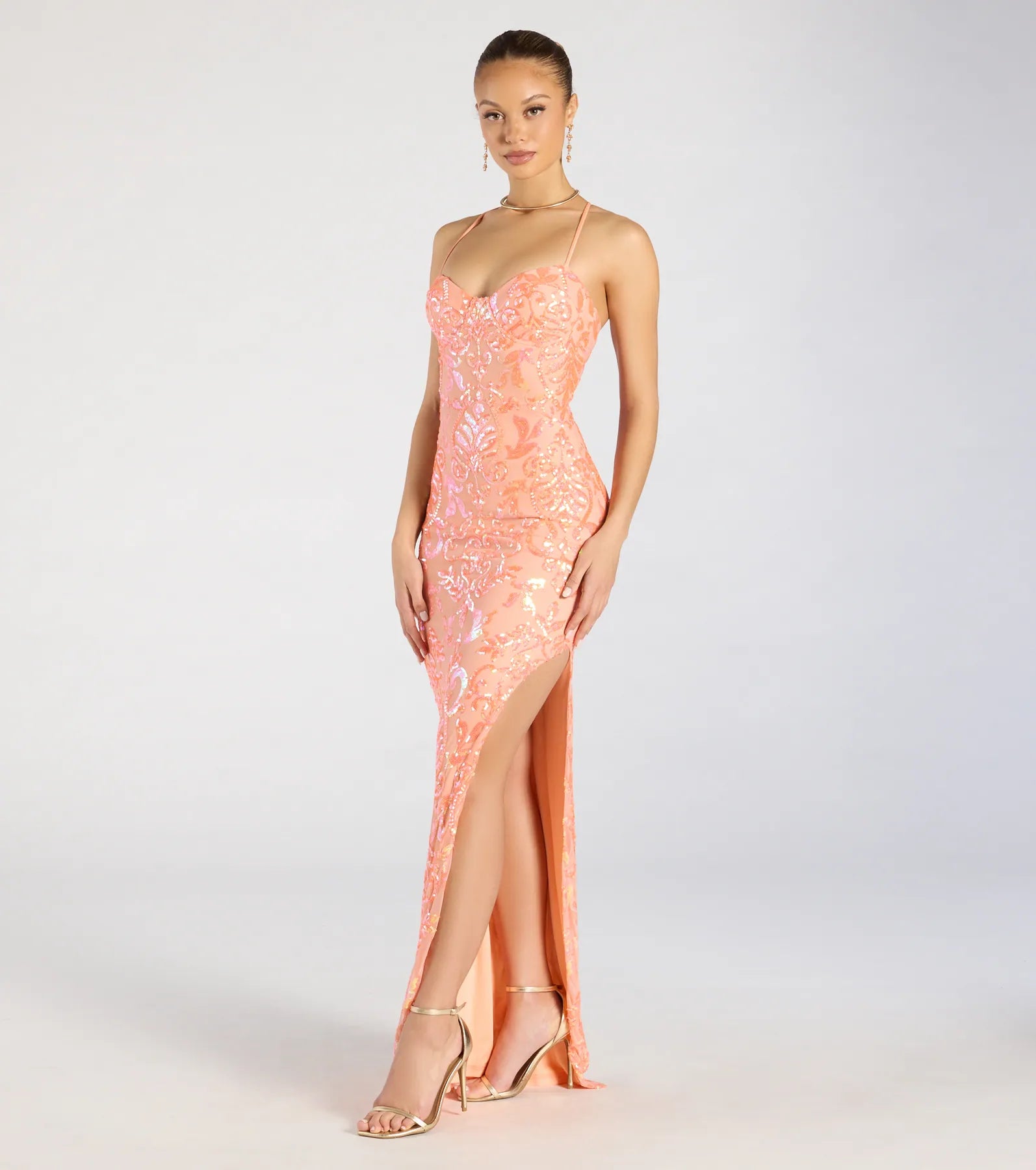 Ultimate Zadie Sequin Lace-Up Formal Dress – Elegance Redefined