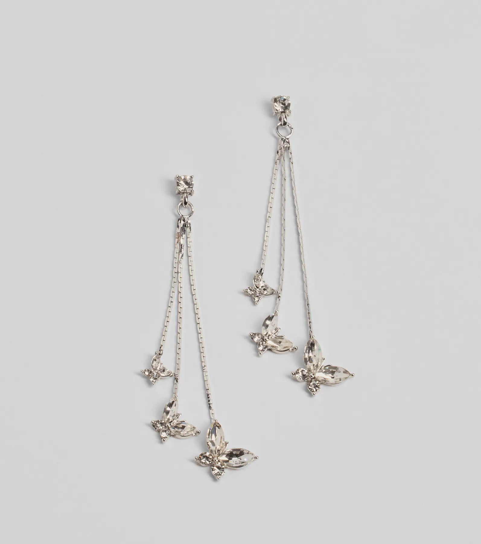 Premium Rhinestone Butterfly Drop Earrings - Ultimate Elegance