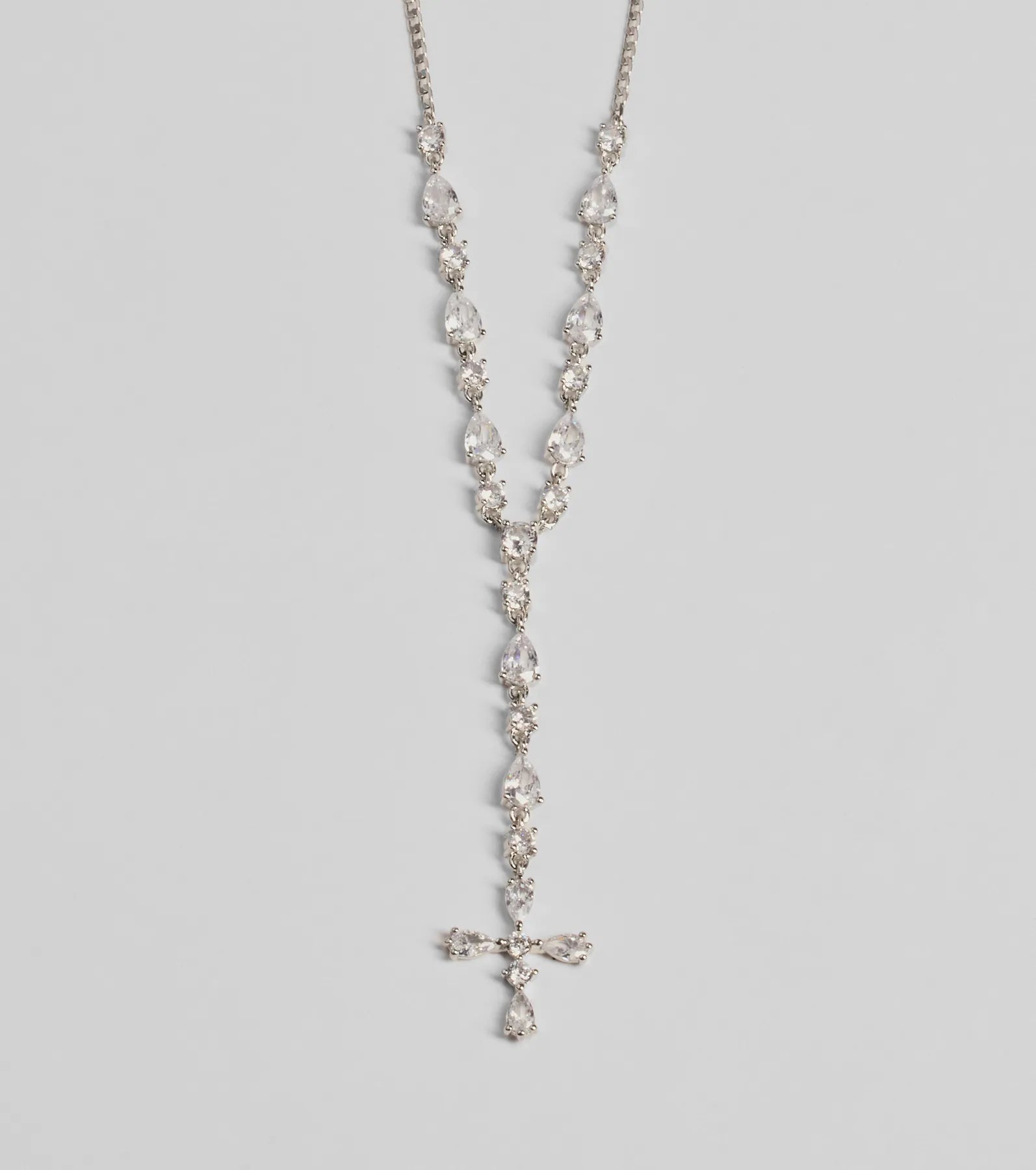 Premium Graceful Elegance Cross Charm Lariat Necklace