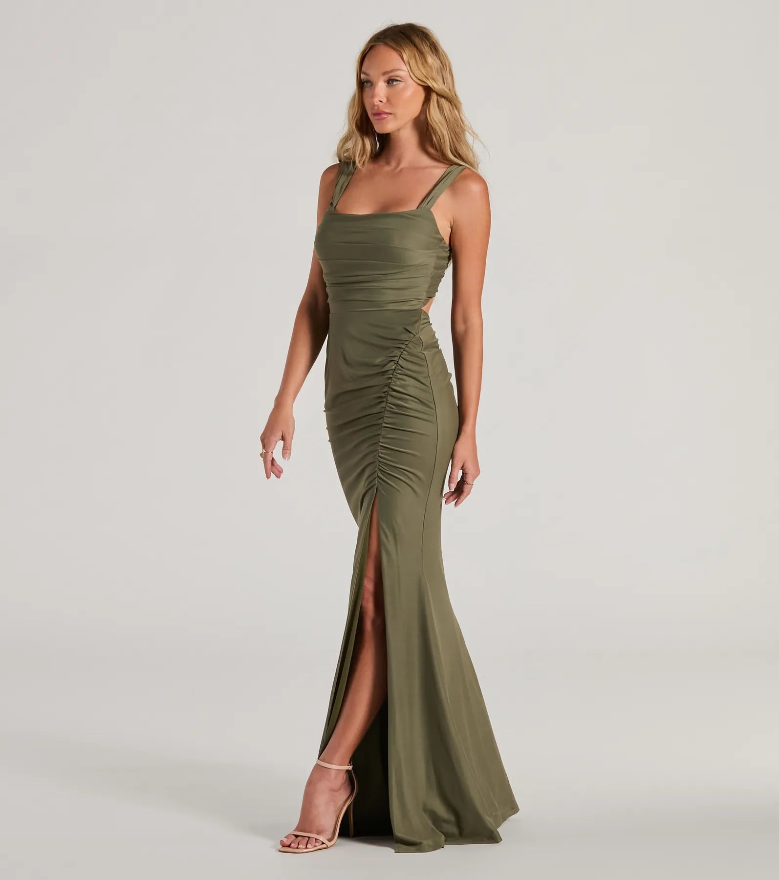 Premium Ashlynn Open Back Ruched Mermaid Gown for Special Occasions