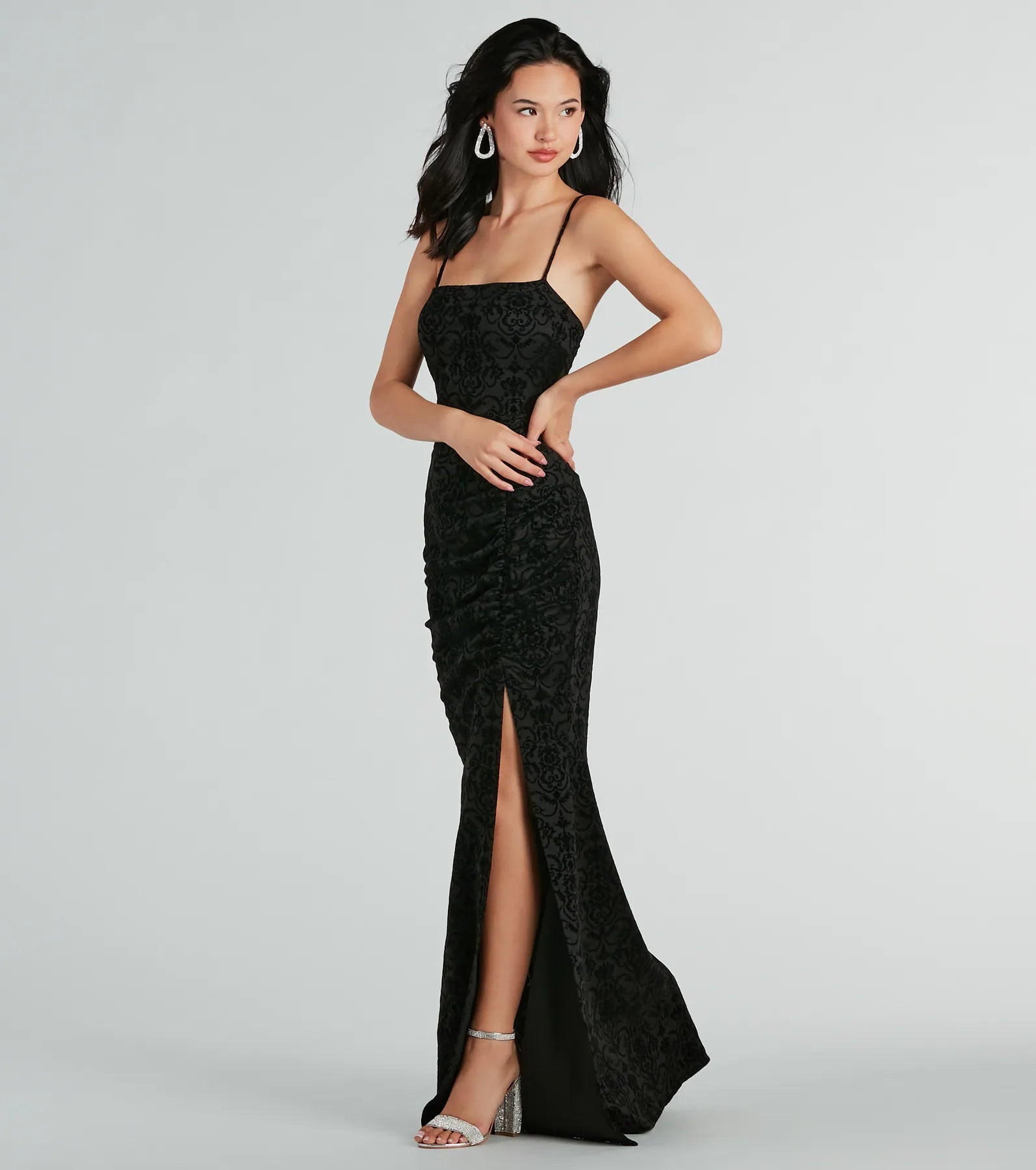 Premium Eve Velvet Scroll Mermaid Gown - Ultimate Formal Elegance