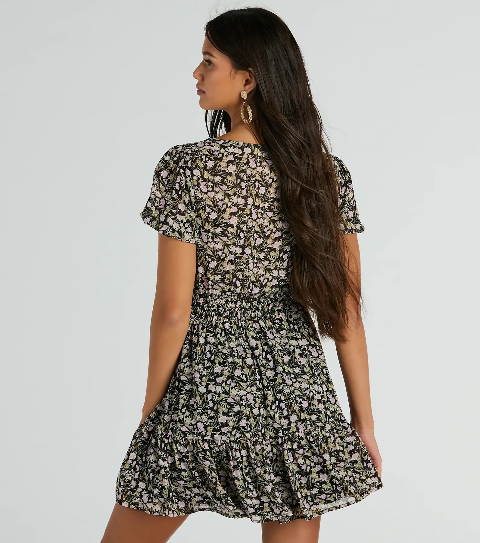 Ultimate Floral Chiffon Skater Dress – Favorite Fleur V-Neck