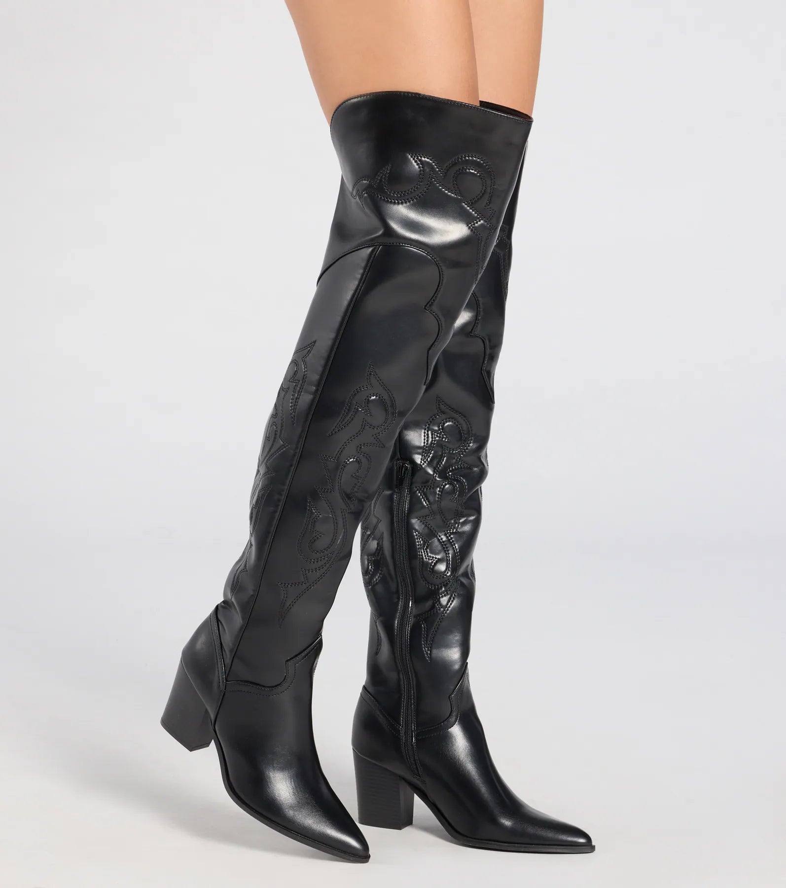 Ultimate Sleek Western Thigh-High Cowboy Boots