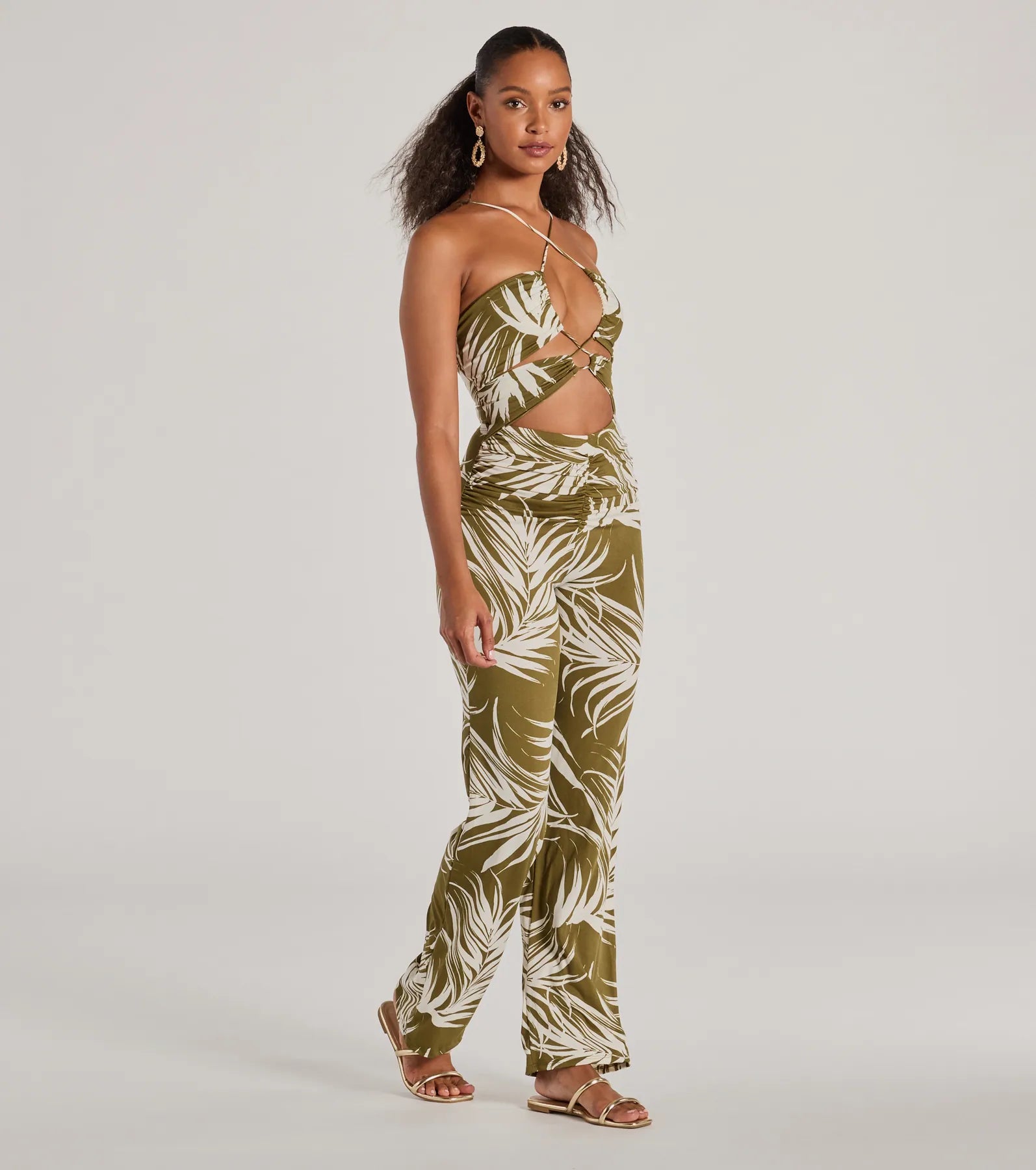 Ultimate Tropical Getaway Strappy Cutout Jumpsuit