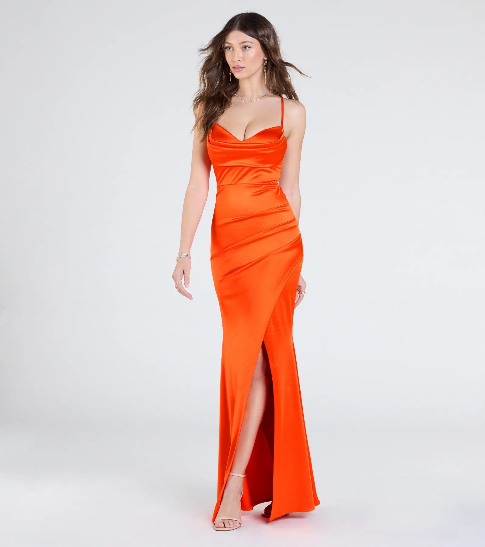 Premium Cassandra Lace-Up Mermaid Satin Gown - Ultimate Formal Elegance