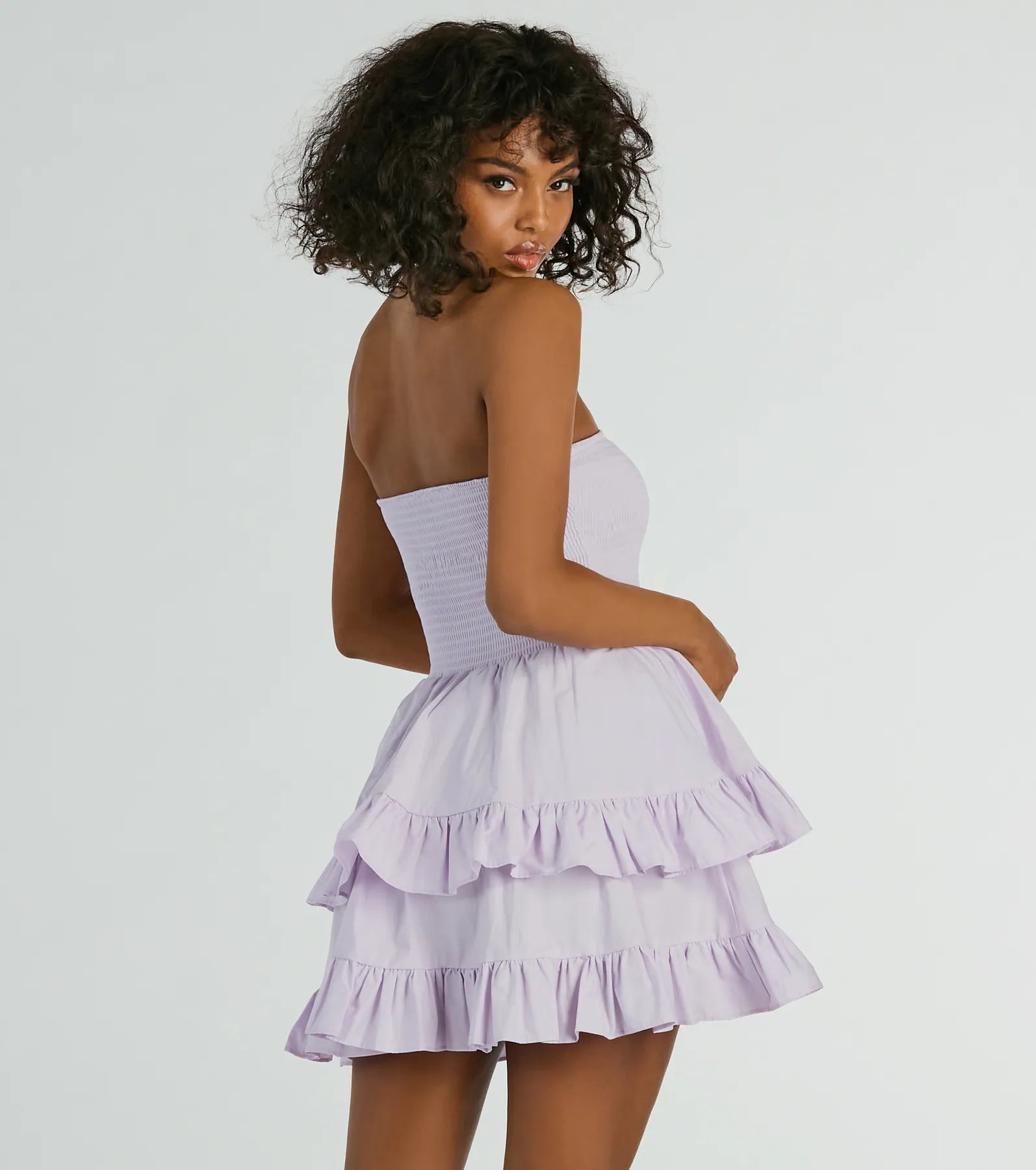 Ultimate Sunny Day Strapless Ruffled Skater Dress