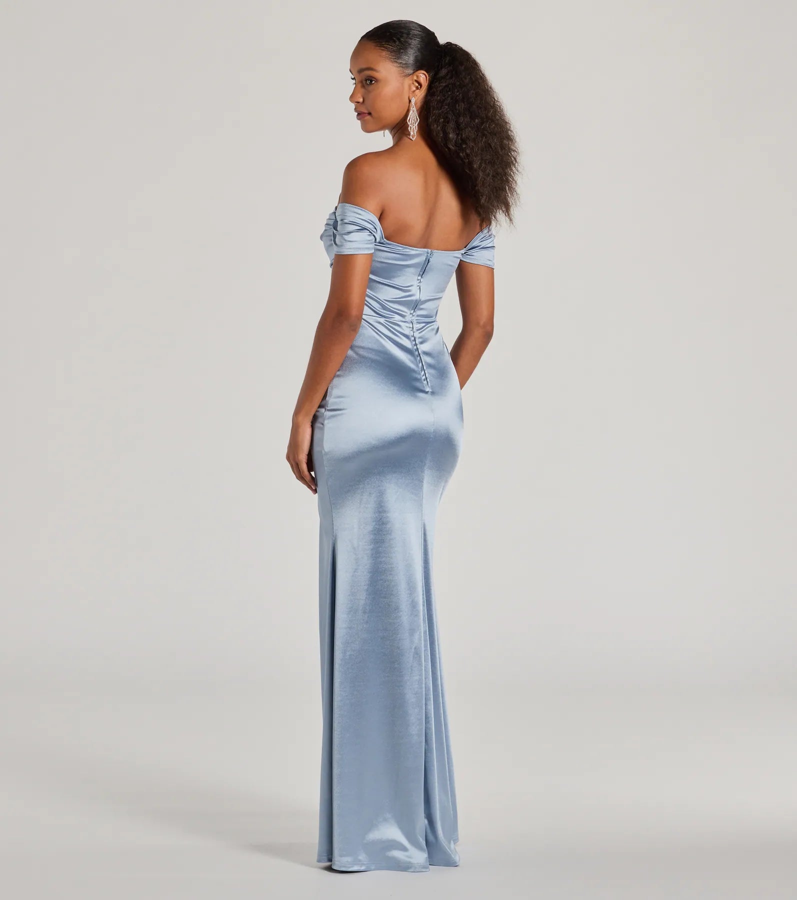 Ultimate Laura Off-The-Shoulder Mermaid Satin Formal Dress