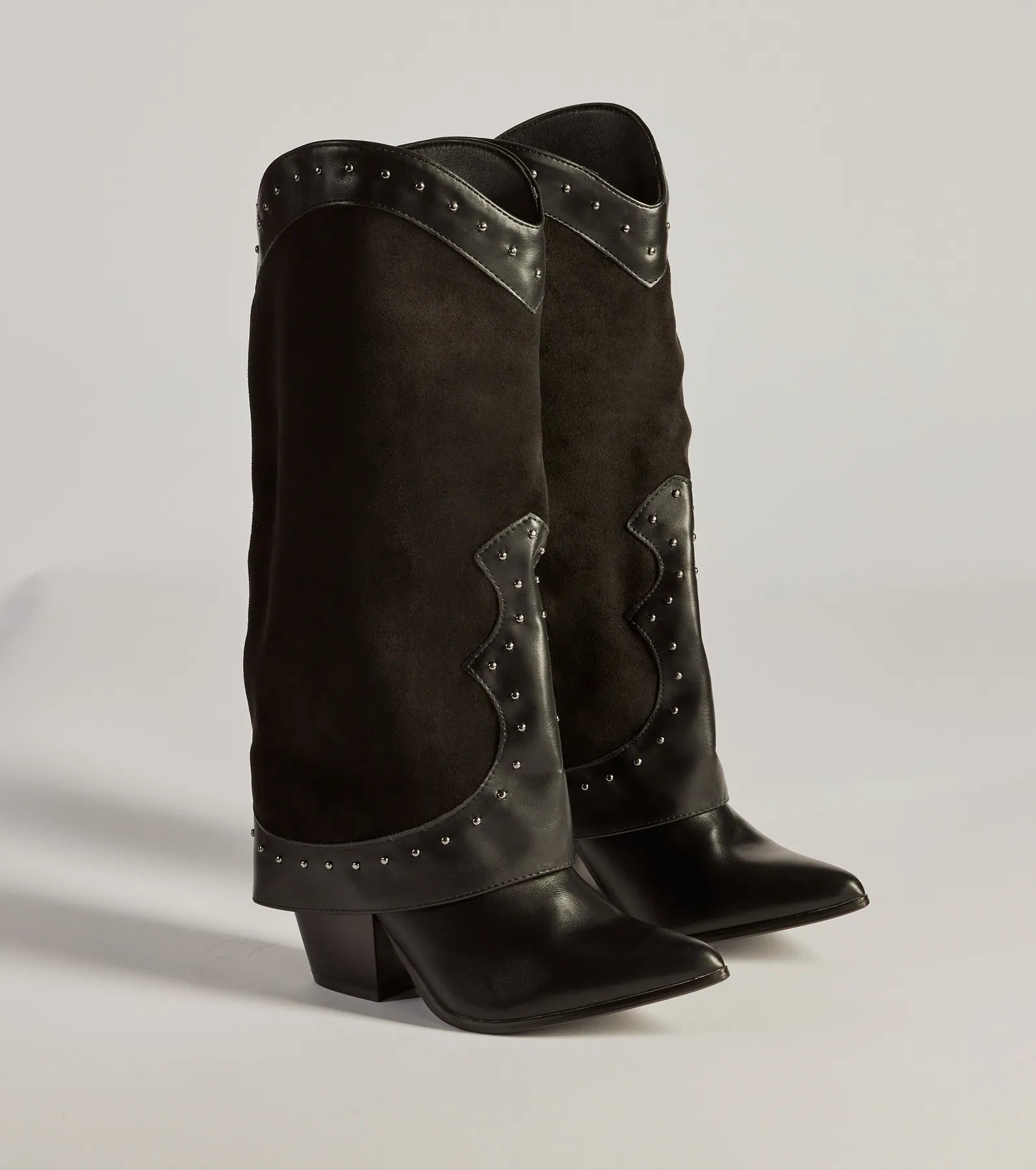 Ultimate Studded Chic Fold-Over Boots - Upgrade Your Style