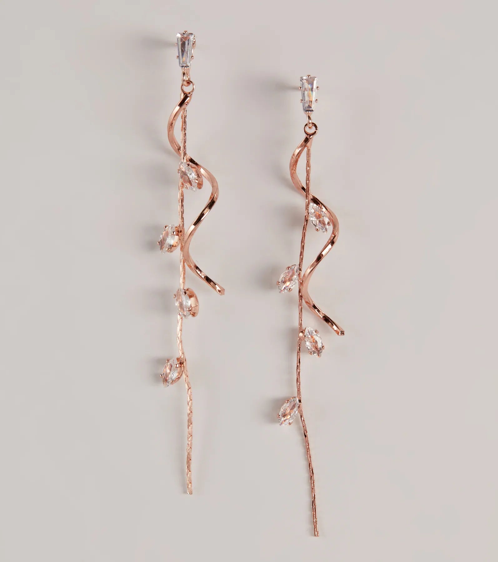 Ultimate Glow Rhinestone Linear Twist Earrings - Premium Elegance