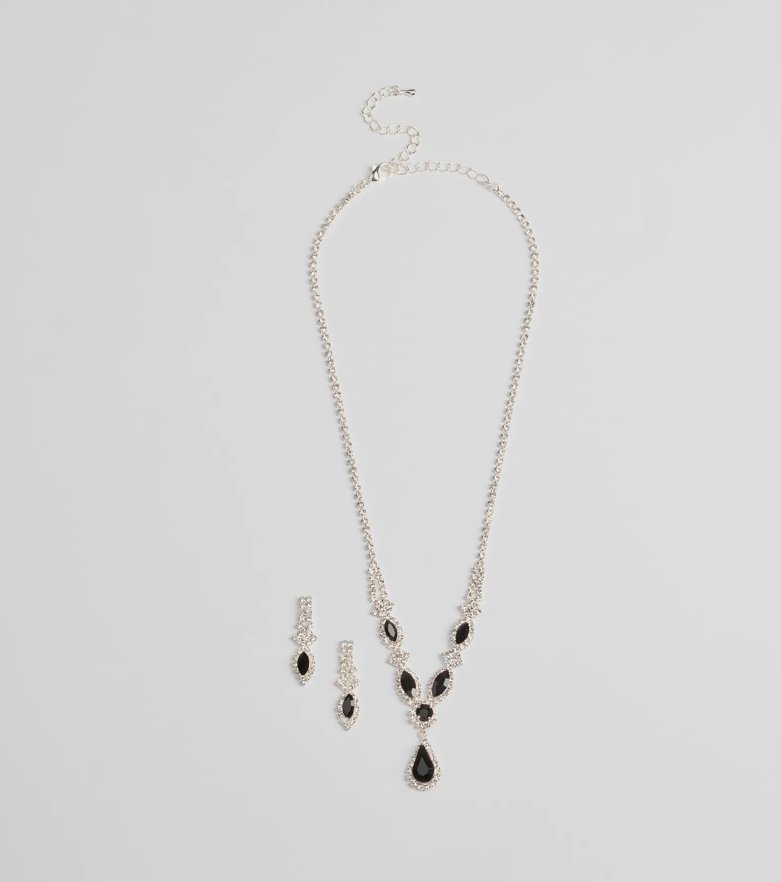Ultimate Bold Beauty Teardrop Rhinestone Jewelry Set