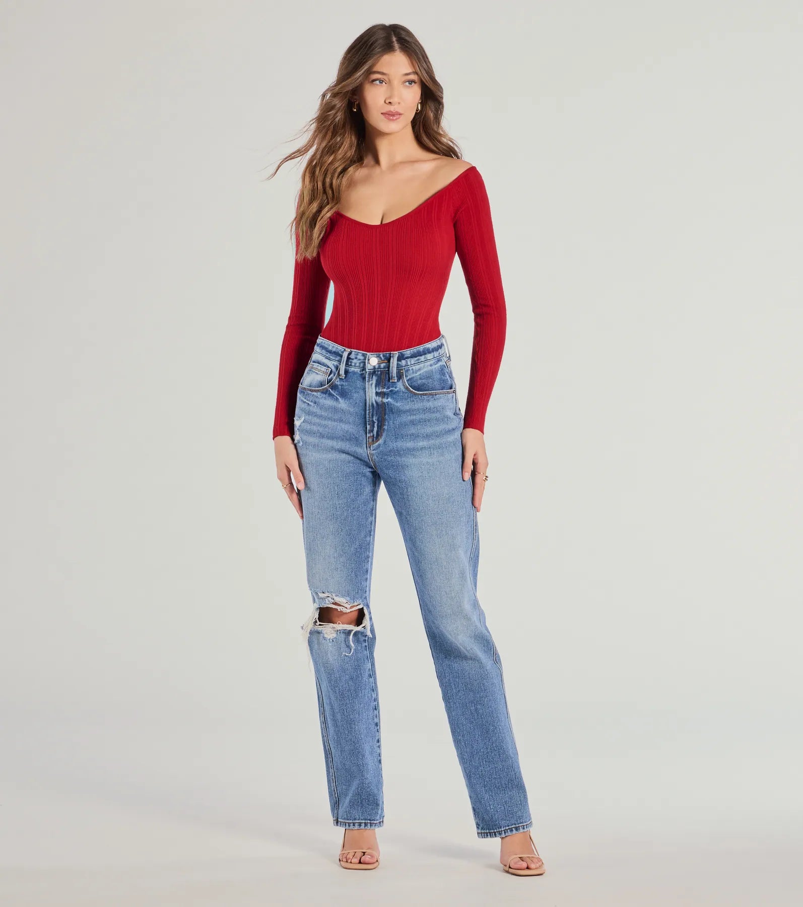 Premium Ribbed Knit Long Sleeve Bodysuit - Ultimate Fit & Style