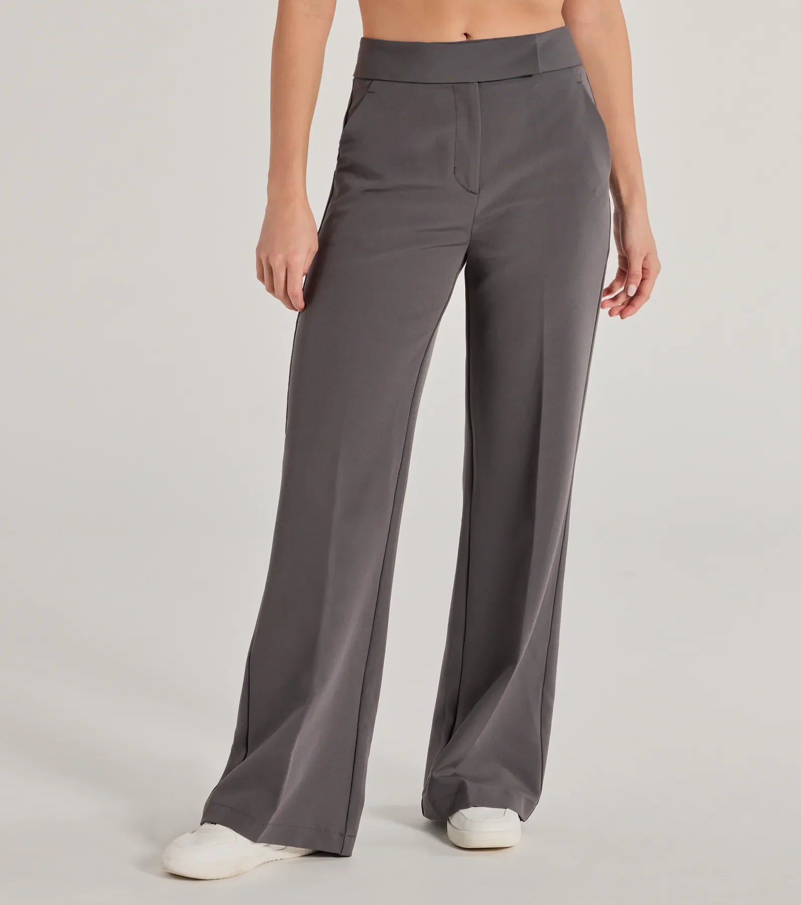 Premium Wide-Leg Woven Trouser Pants