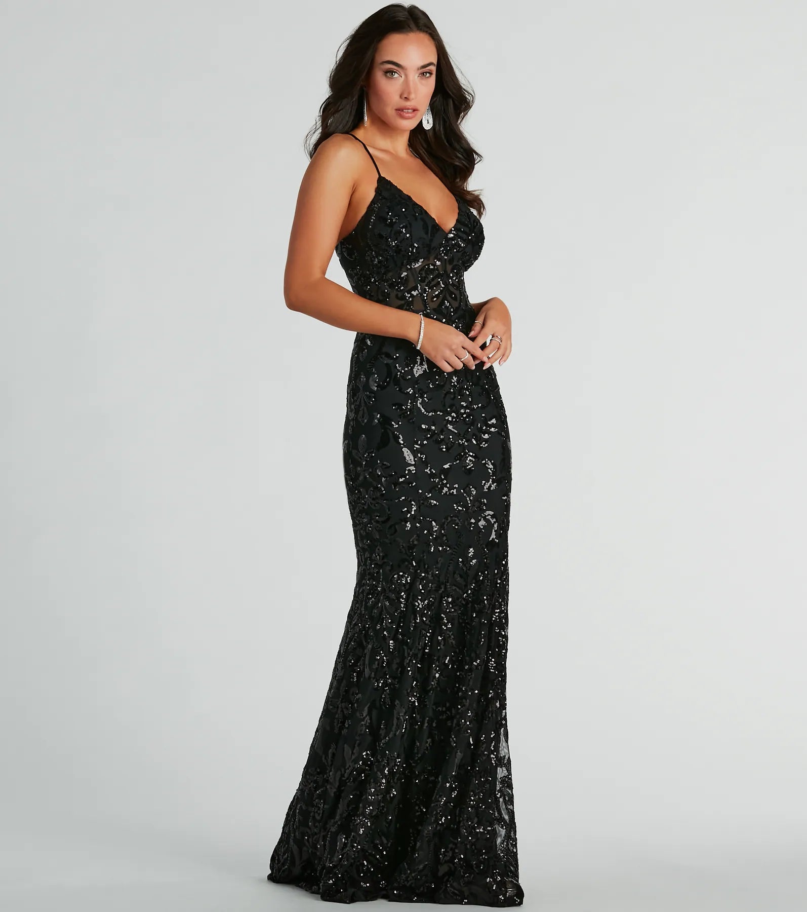 Emma Premium Sequin Mermaid Gown with Strappy Back